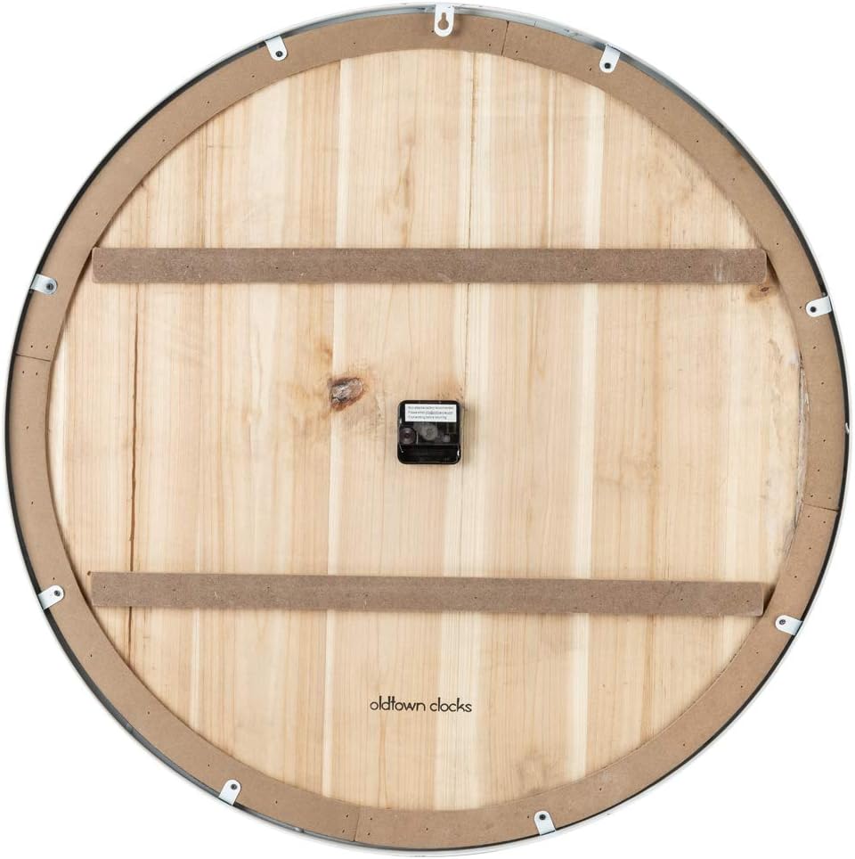 30" Coastal Wall Clock - Metal & Solid Wood Noiseless Weathered Beach Blue Wall Clock