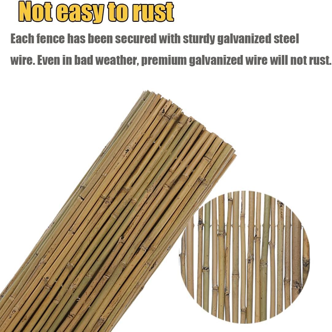 58Inch High x 72Inch Long x 0.7In D Bamboo Screen, Natural Bamboo Fence Rolls, Eco-Friendly Fencing for Outdoor Balcony Patio Garden Border Pool