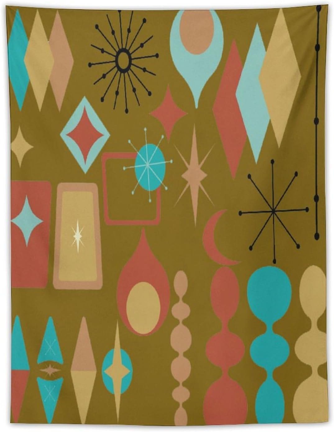 ICMOLYYENLO Boho Medieval Cat Tapestry, Abstract Atomic Starburst Geometric Aesthetic Art Wall Hanging For Bedroom Living Room Dormitory 40x60 Inches