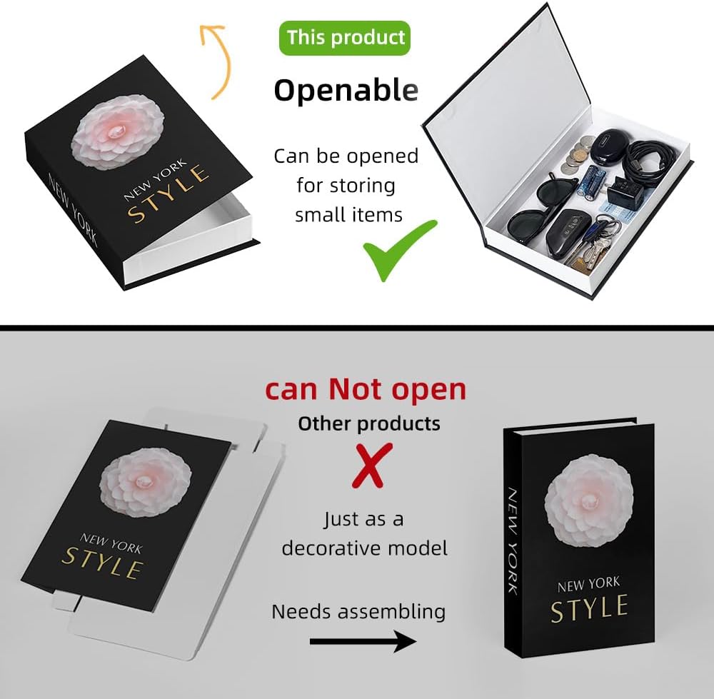 Decorative Storage Book Box – Hidden Storage for Remote Controls, Keys, and Small Items – Elegant Home Decor for Living Room, Bedroom, Coffee Table – Modern Style Faux Book Organizer (London)