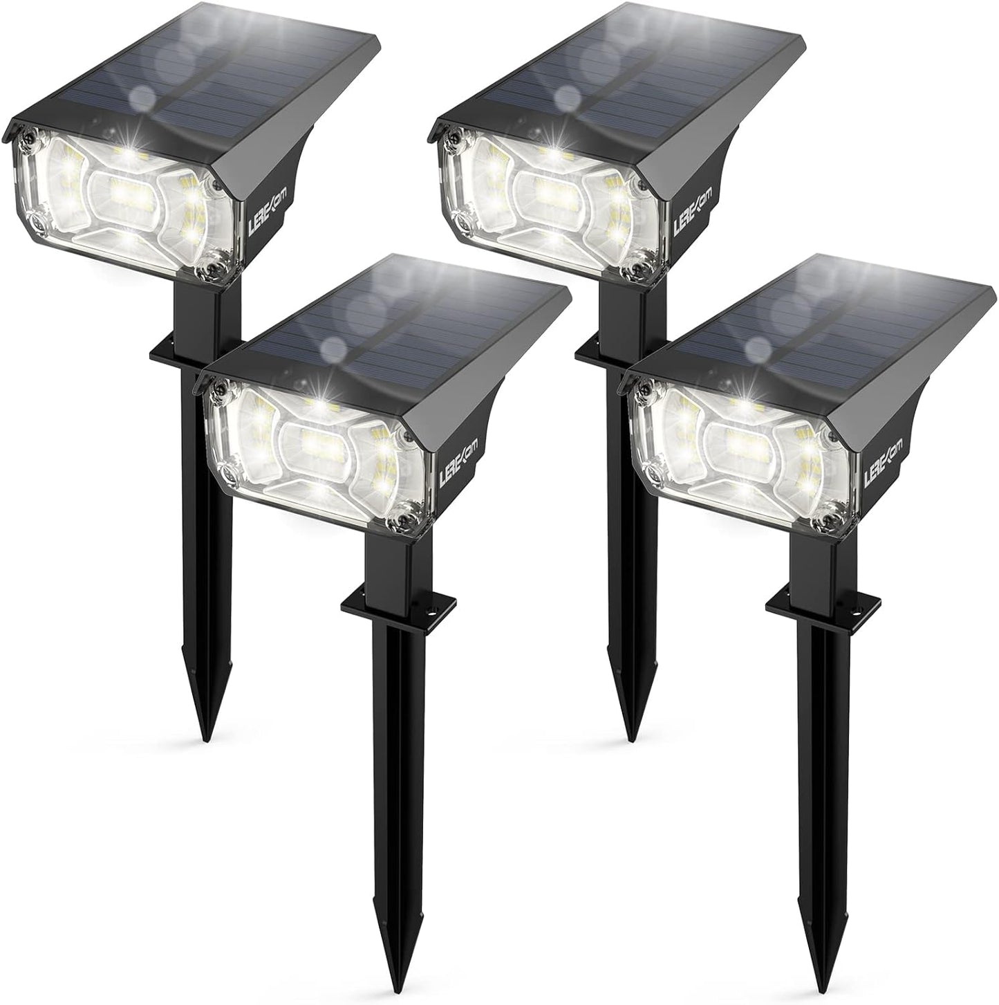 Solar Spot Lights Outdoor,IP65 Waterproof 40 LEDs Landscape Spotlights,USB & Solar Powered Wall Lights,3 Modes Outdoor Solar Garden Lights for Yard Porch 4 Pack