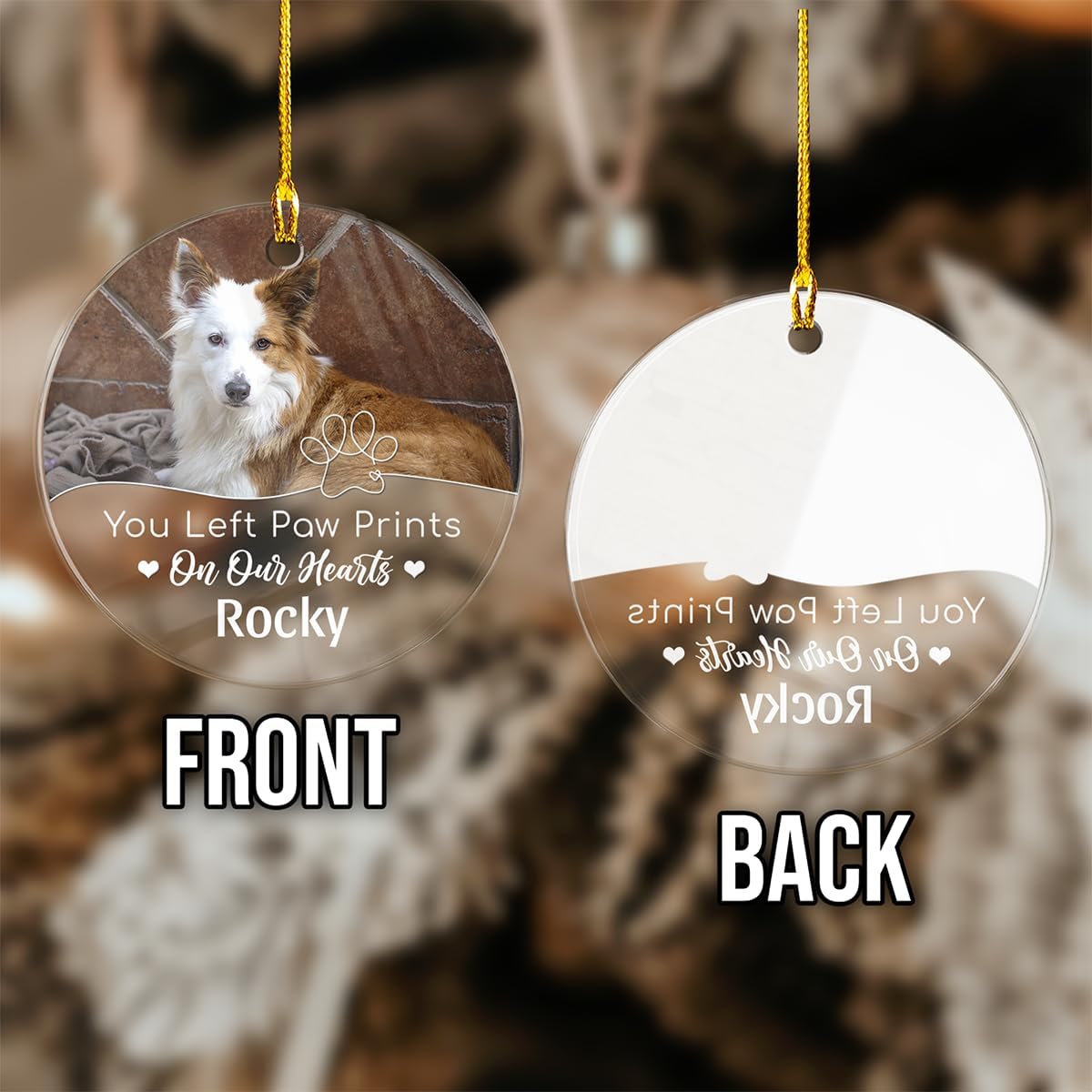 Personalized Best Friend Ornament Custom Friendship Christmas Ornament Friends Forever Acrylic Ornaments with Photo Picture Xmas Tree Gifts for Besties BFF Soul Sister