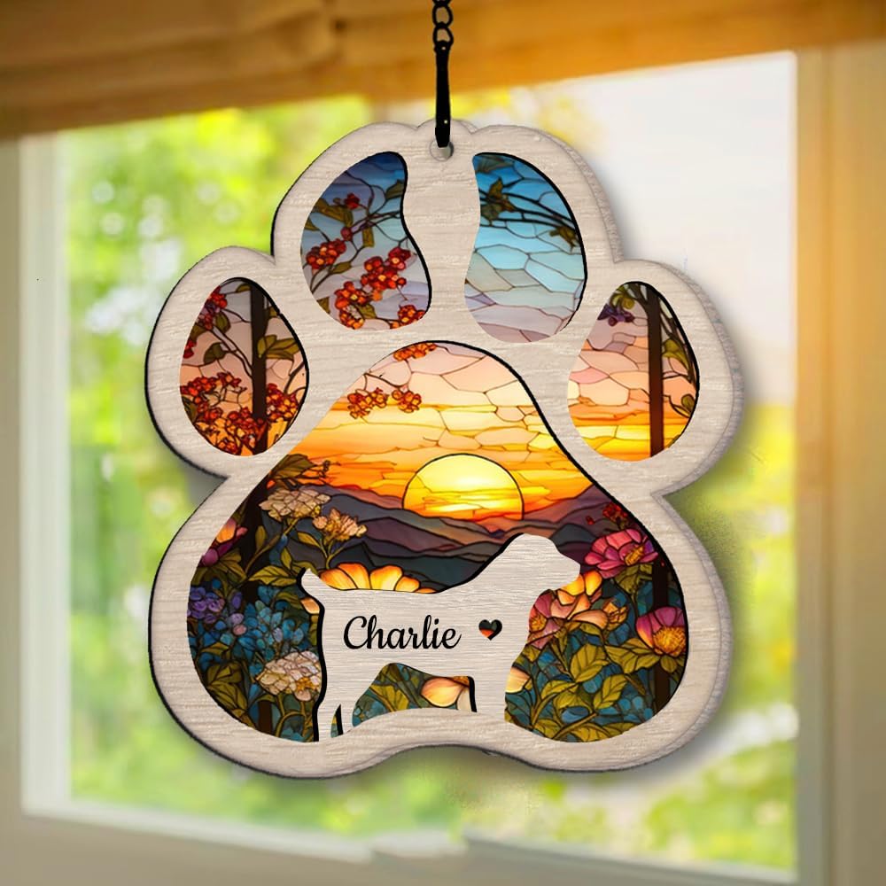 Personalized Central Asian Shepherd Suncatcher Dog Memorial Gifts, Custom Central Asian Shepherd Ornament Christmas Tree, Pet Remembrance Gift, Loss of Dog Sympathy Gift, Pet Loss Suncatcher