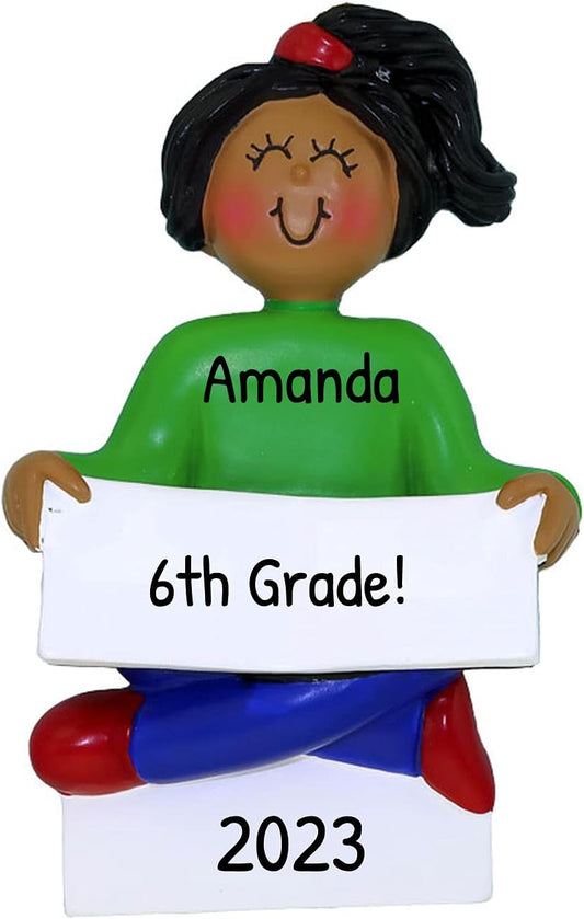 Personalized Child Christmas Tree Ornament - Toddler Pajamas Sleep Time Story Book Reader PJs Lover Kid - Free Customization