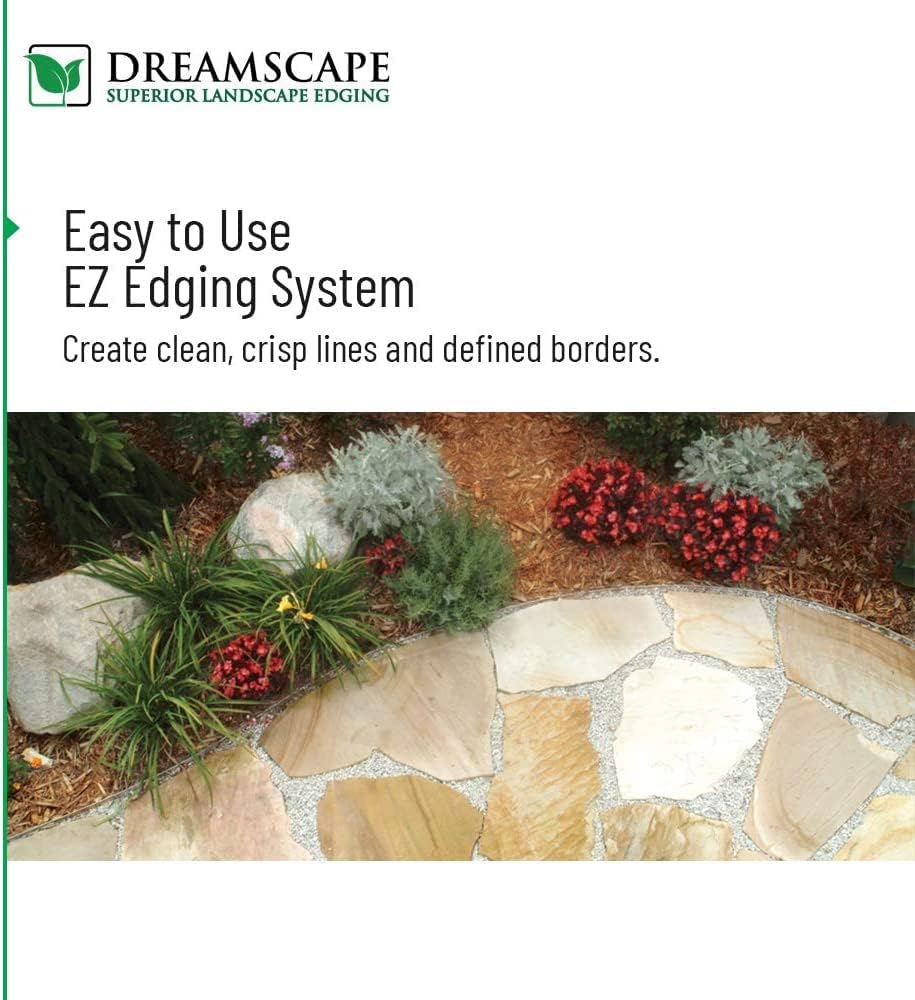 Dreamscape E-Z Edge Aluminum Landscape Edging - 12 Strips, 6ft Each (72ft Total), Brown - Professional Quality Landscaping Border, Metal Divider for Lawn, Garden, Flowerbed…