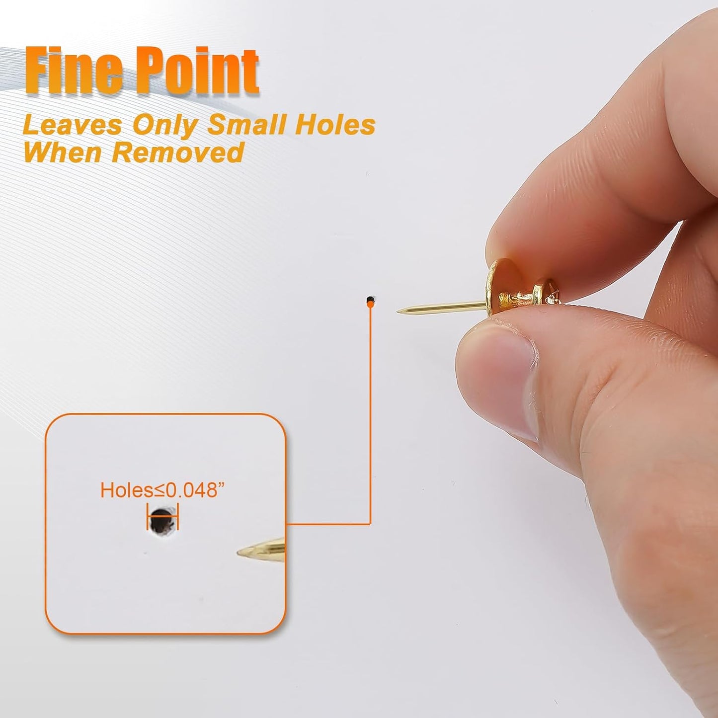 KURUI 60-Pack Metal Push Pins for Wall Hanging Decor, Renter Friendly Hooks for Bedroom Office Gallery Dorm Home, Double Headed Thumb Tacks for Tapestry/Canvas/ Picture Frame/Art, Gold Picture Hangers