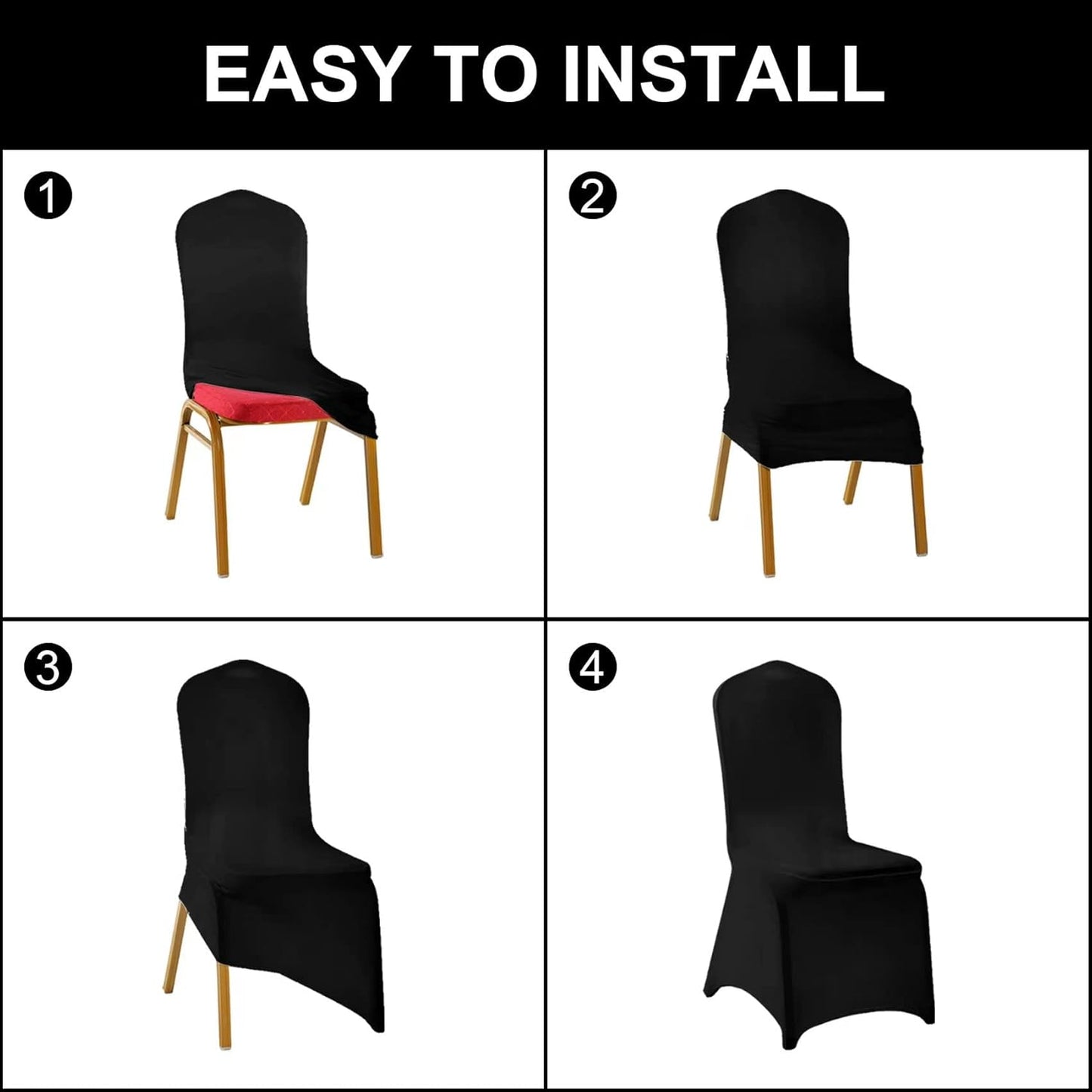 SUPERO Waterproof Spandex Chair Cover 25PCS, Stretch Dining Chair Covers, Polyester Outdoor Chair Covers, Protector Stretch Chair Cover for Party Universal, Banquet, Wedding Event, Hotel(Burgundy)