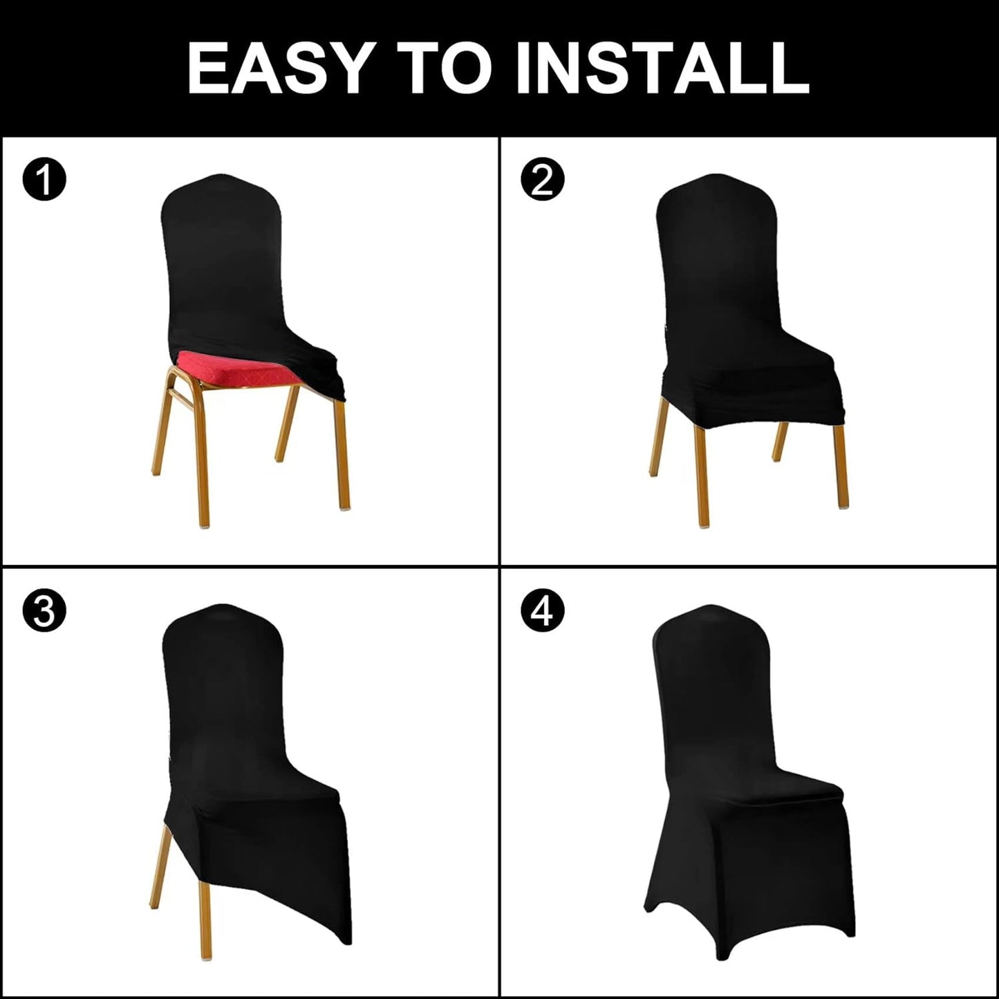 SUPERO Waterproof Spandex Chair Cover 12PCS, Stretch Dining Chair Covers, Polyester Outdoor Chair Covers, Protector Stretch Chair Cover for Party Universal, Banquet, Wedding Event, Hotel(Pink)