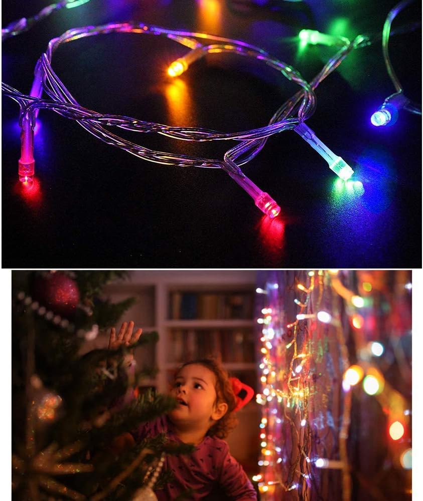 98FT 200 LEDs String Lights Waterproof Fairy Lights 8 Modes with Memory 30V UL Certified Power Supply for Home, Garden, Wedding, Party, Christmas Decoration Indoor Outdoor (Multicolor)