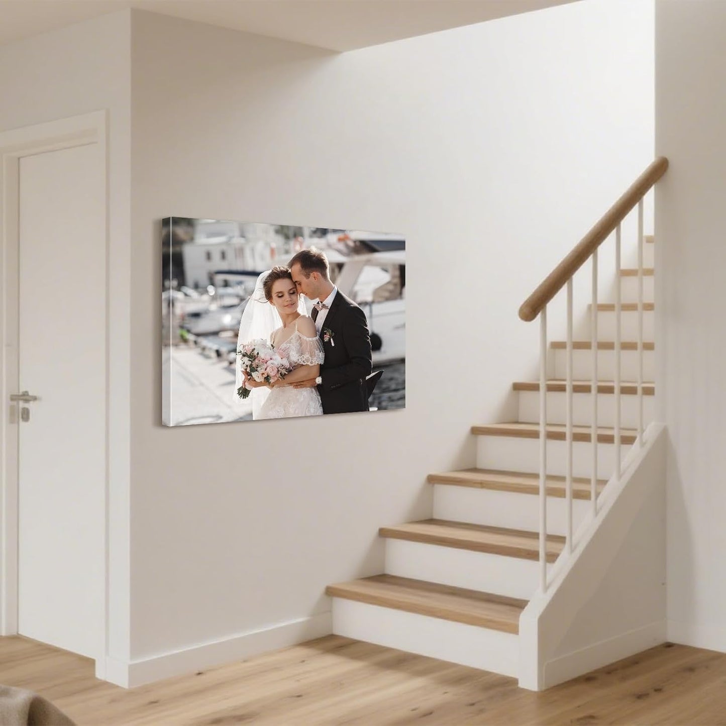 Personalized Custom Canvas Prints with Your Photos & Text, Customized Picture Print, Transform Own Images Into Framed Wall Art Digitally Printed Photo to Canvas, Keepsakes Gifts for Family 30x24’’