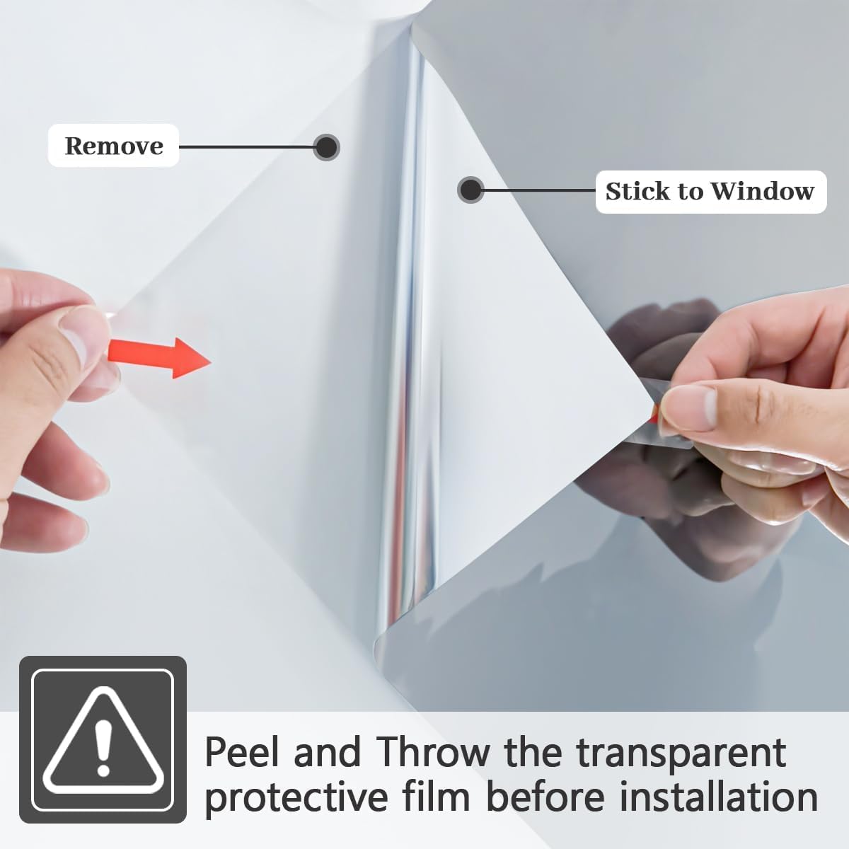 Niviy One Way Privacy Window Film See Out Not in 41 x 157.4 Inch Reflective Window Film Heat Blocking Anti UV Glass Door Mirror Window Tint for Home Office, Silver