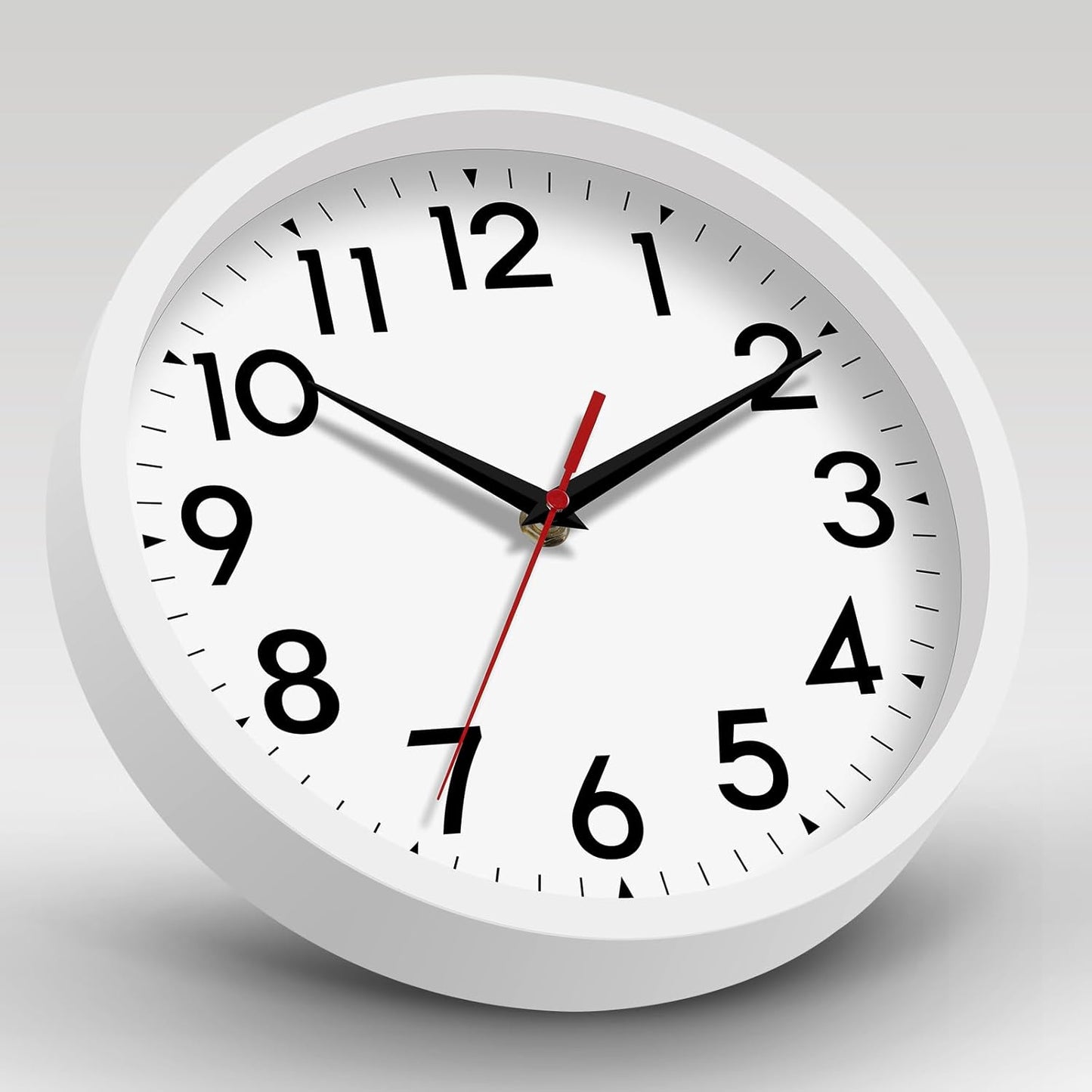 12 Inch Wall Clock Battery Operated Silent Non Ticking Analog Modern Decorative for Office Kitchen Outdoor Living Room Classroom Bedroom Bathroom School(White)