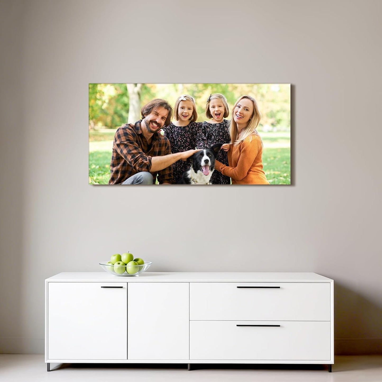 Custom Canvas Prints with Your Photos - Personalized Pictures Print, Customized Photo Gifts, Wall Art Poster Canvas Printing for Wedding, Family, Baby, Pets, Home Office Decor, Wrapped Frame 32x16