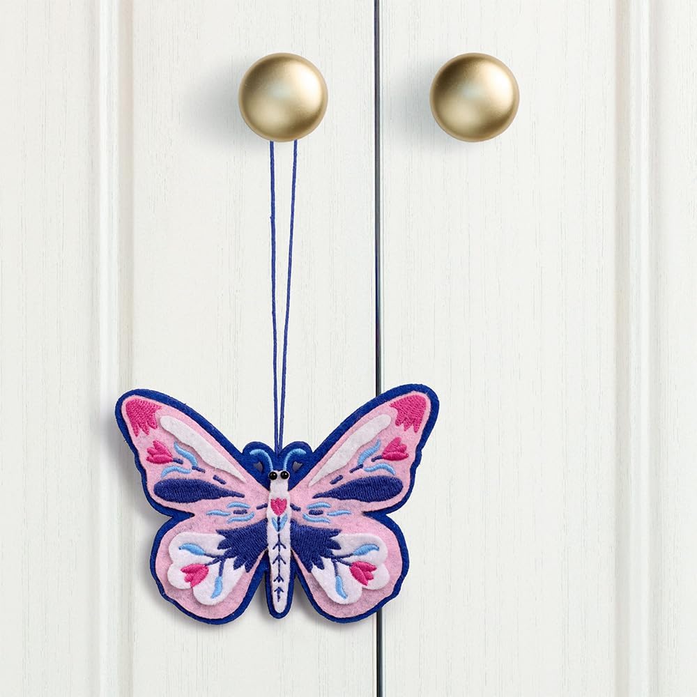 Lovepop Handmade Dazzling Butterfly HeartFelt Charm Card | Soft Felt Keychain for Wallet, Handbag, Car Key, Home Decor | Ornaments, Bag Charms, Key Ring, Purse Accessories, Gift Toppers