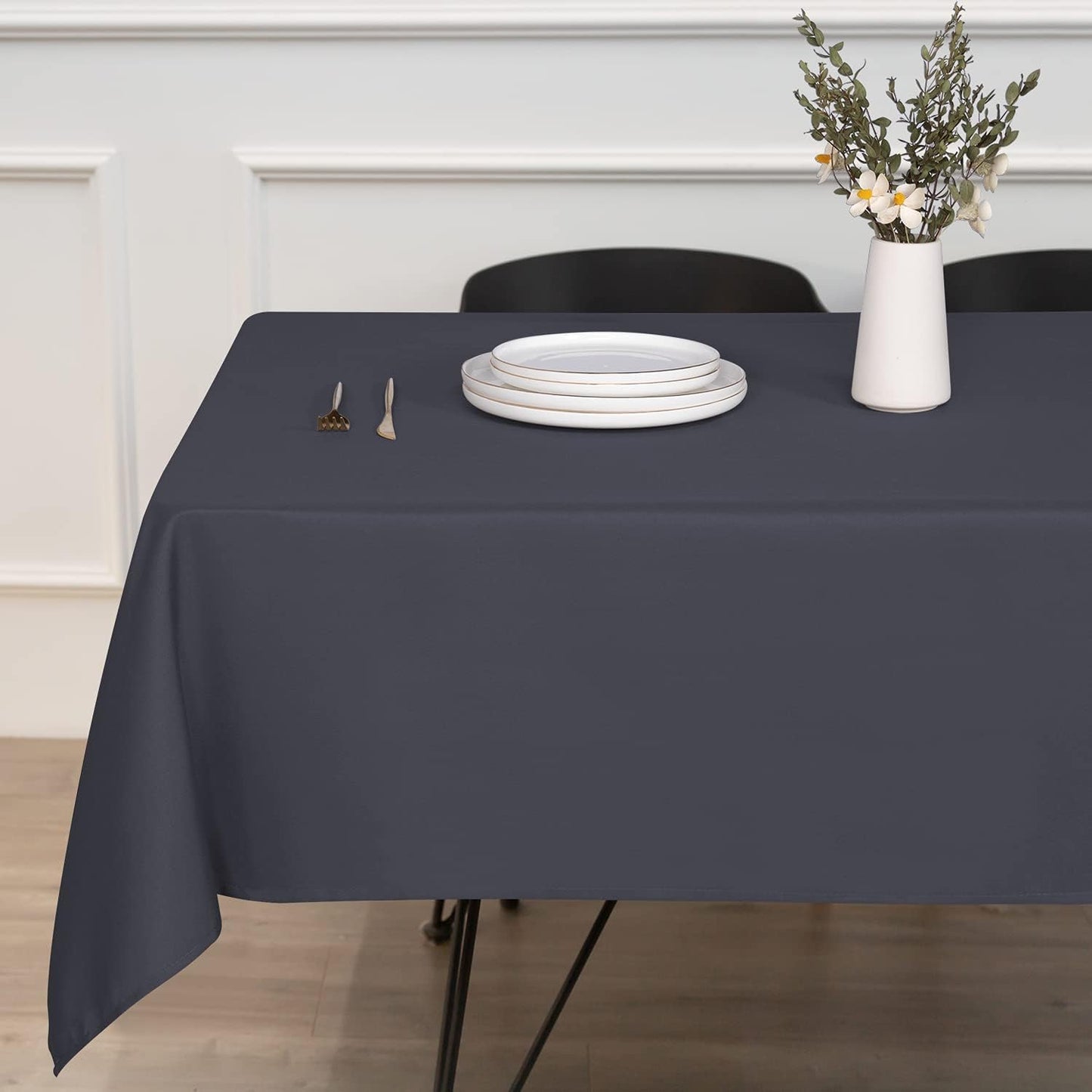 sancua Rectangle Tablecloth - 70 x 120 Inch - Stain and Wrinkle Resistant Washable Polyester Table Cloth, Decorative Fabric Table Cover for Dining Tables, Buffet Parties and Camping, Grey