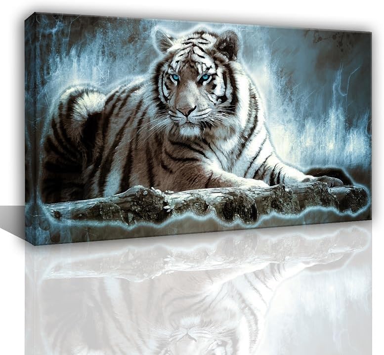Yxbhhym Large Animals Canvas Wall Art Tiger Wall Picture Prints Poster Painting Framed Tiger Artwork for wall Bedroom Living Room Home Decorations Office Wall Decor-20x40inches