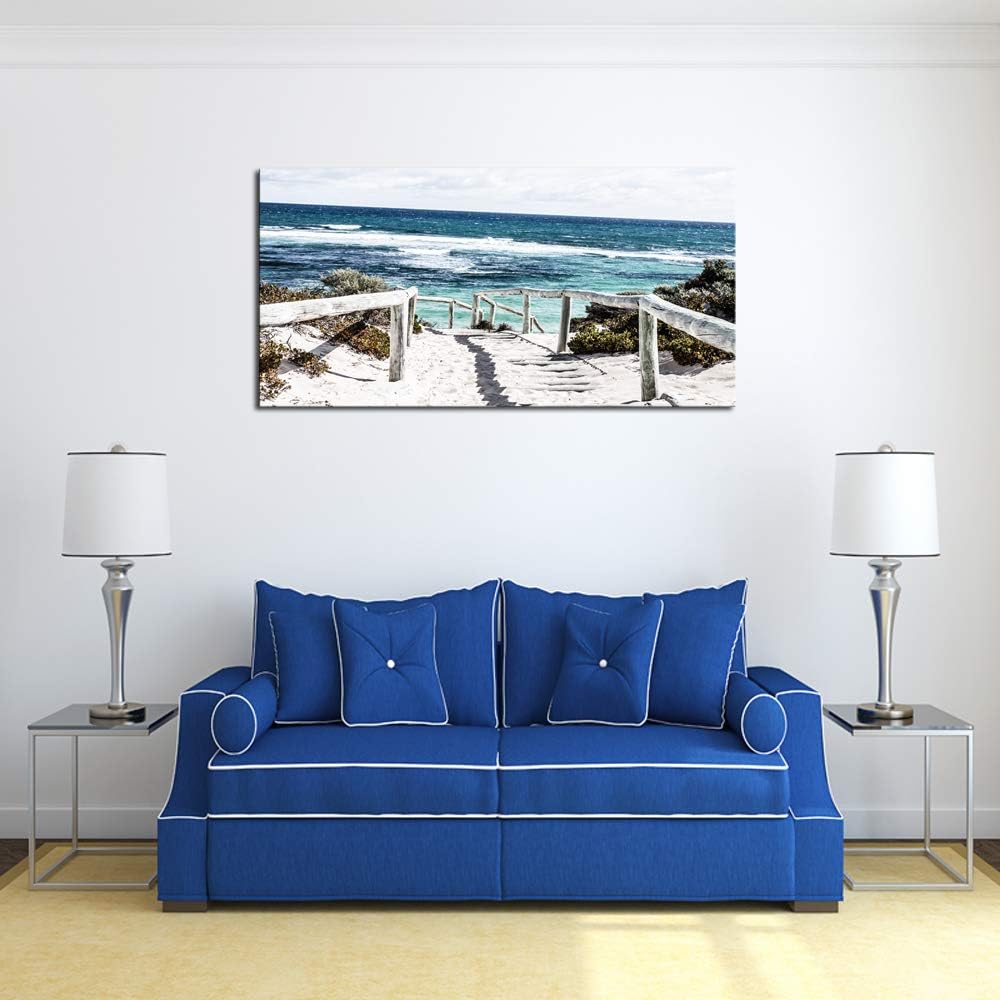 DZL Art S74275 Rottnest Island Beach Seascape Painting Sea Nature Pictures Wall Art Canvas Prints Painting Ready to Hang for Living Room Bedroom Decor Office Wall Decor Home Decoration