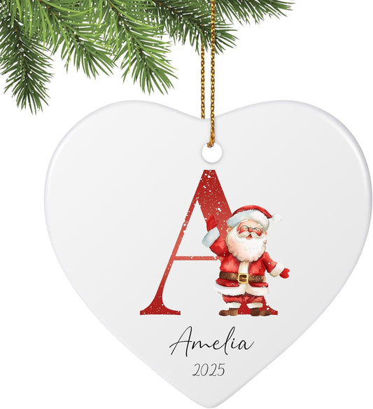 Personalized Christmas Ornaments 2025, Custom Initial Ornaments A-Z Monogram Ceramic Christmas Ornament