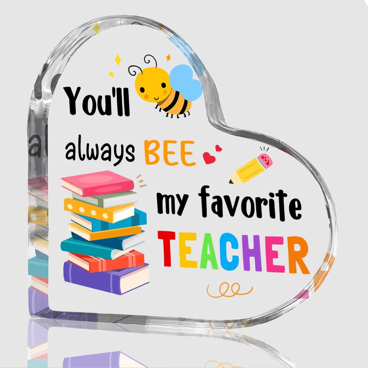 Teachers Day Graduation Season Opening Season Gifts Teacher Gifts Teacher Appreciation Gifts Best Teacher Gifts for Women Acrylic Heart for Her Coworker Friend Principal Educator Birthday Christmas