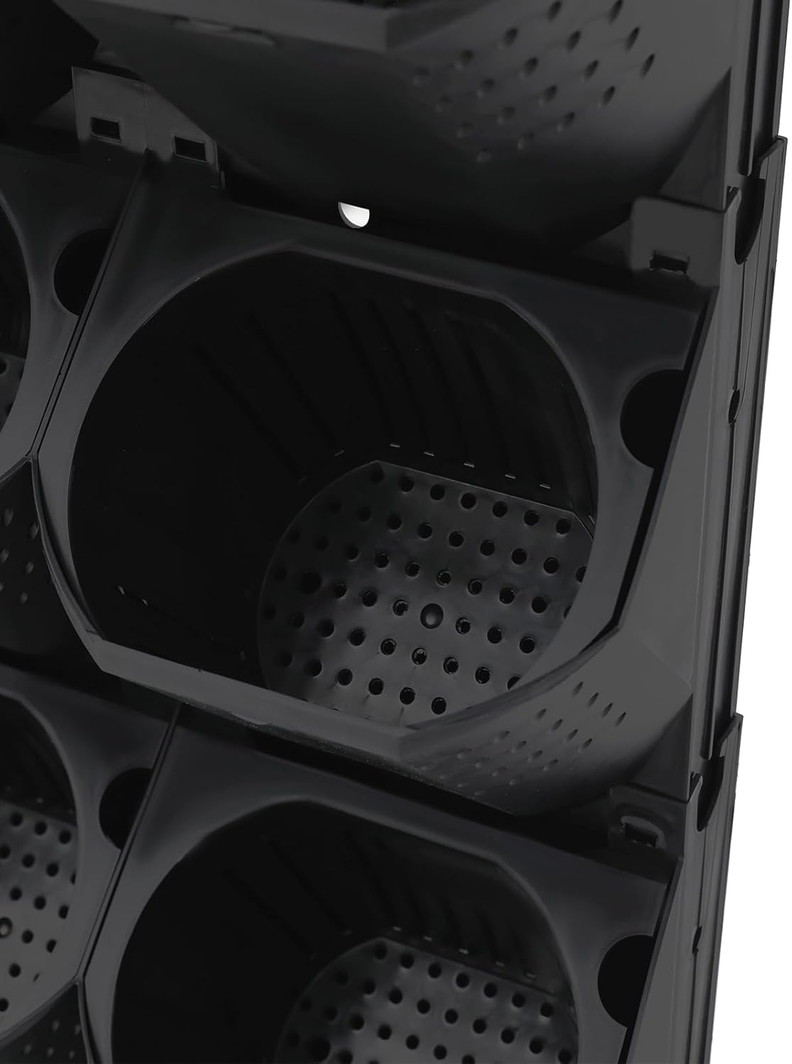 12Pieces 3-Pot Wall Planter Vertical Garden Plant Walls Wall Mounted Vertical Planter with Water-Storage Layer Stackable Wall-Mounted Flower Pot for Gardens, Balconies 180.78lbs Total Capacity (Black)