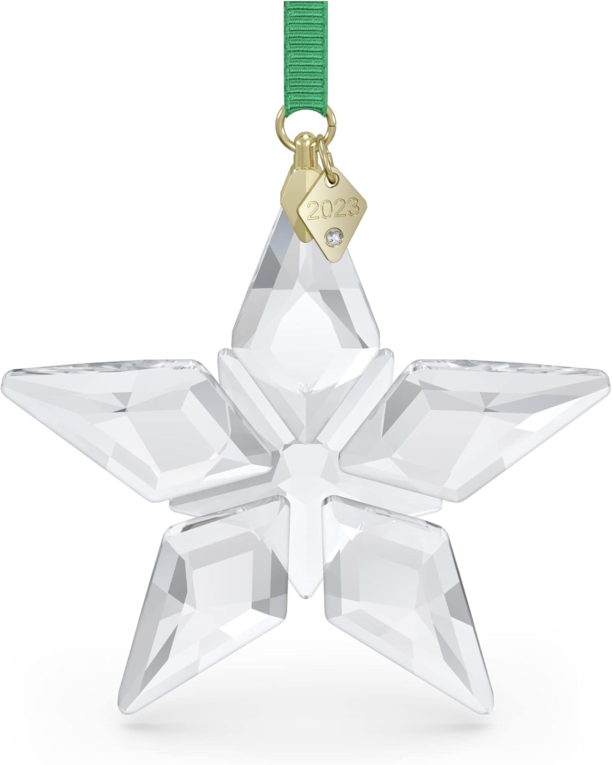 Swarovski Annual Edition 2023 Ornament, Clear Crystal Star with 97 Facets, Gold-Tone Finished Tag, Part of the Swarovski Annual Edition Collection