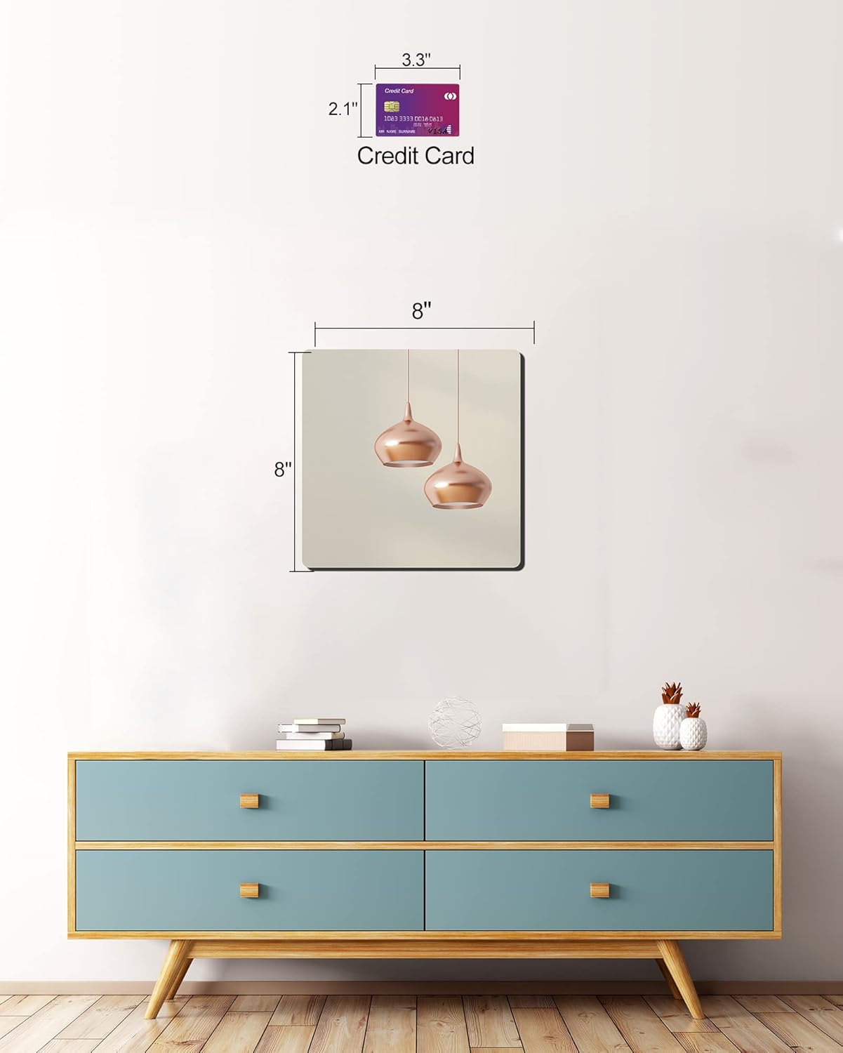 Unbreakable Plexiglass Acrylic Mirror for Kids, 1 PCS 8 x 8 inch, Shatterproof Safe Mirror for Wall, Used for Hand Makeup Mirrors, Hang Mirro, Bedroom Door Mirro, Shaving Mirrors, Workout Mirro