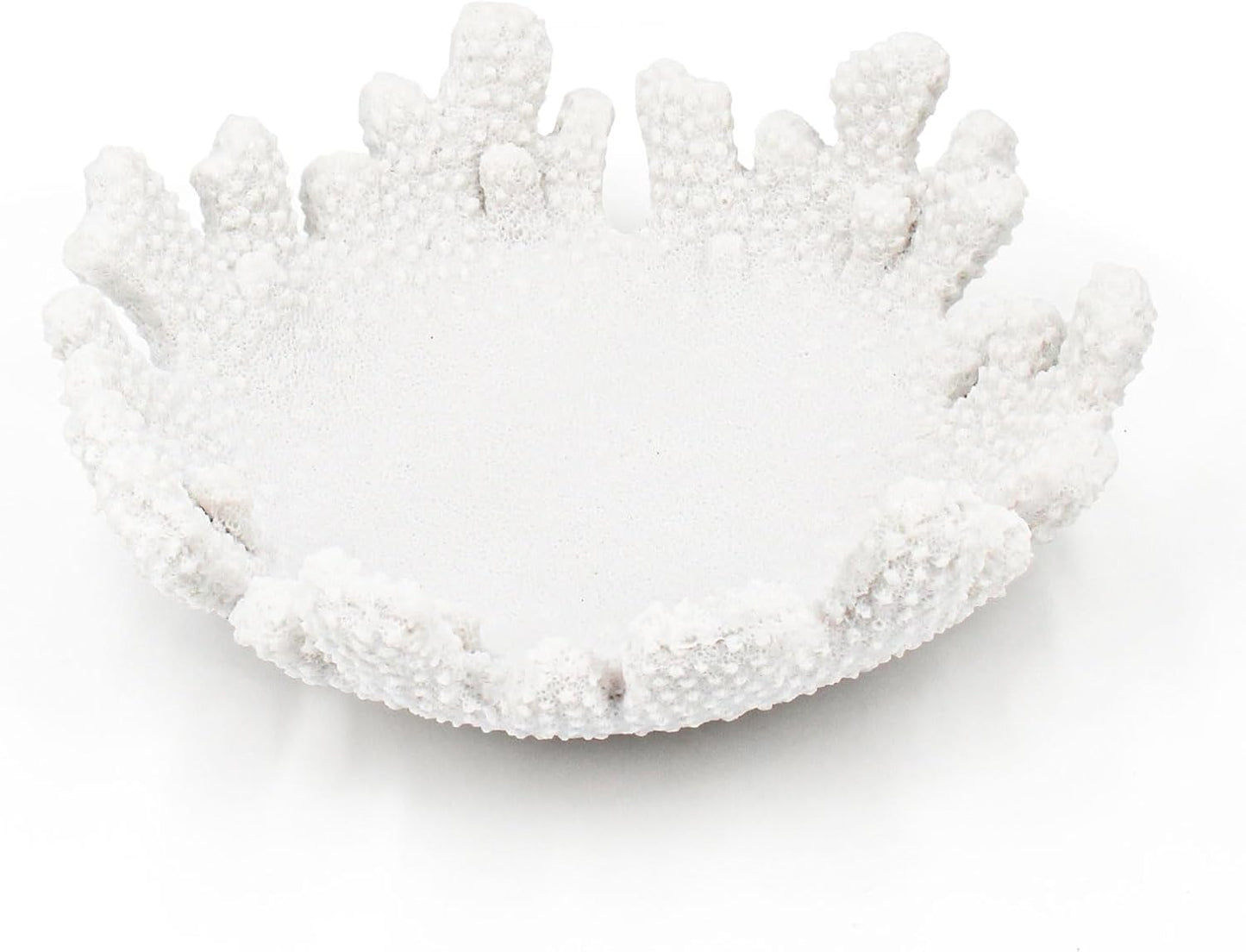 Accessoryway White Coral Textured Decorative Bowl,9.45" Medium Resin Decorative Centerpiece Bowl for Coastal Beach theme house table centerpiece decorations & Nautical decorations for coffee table