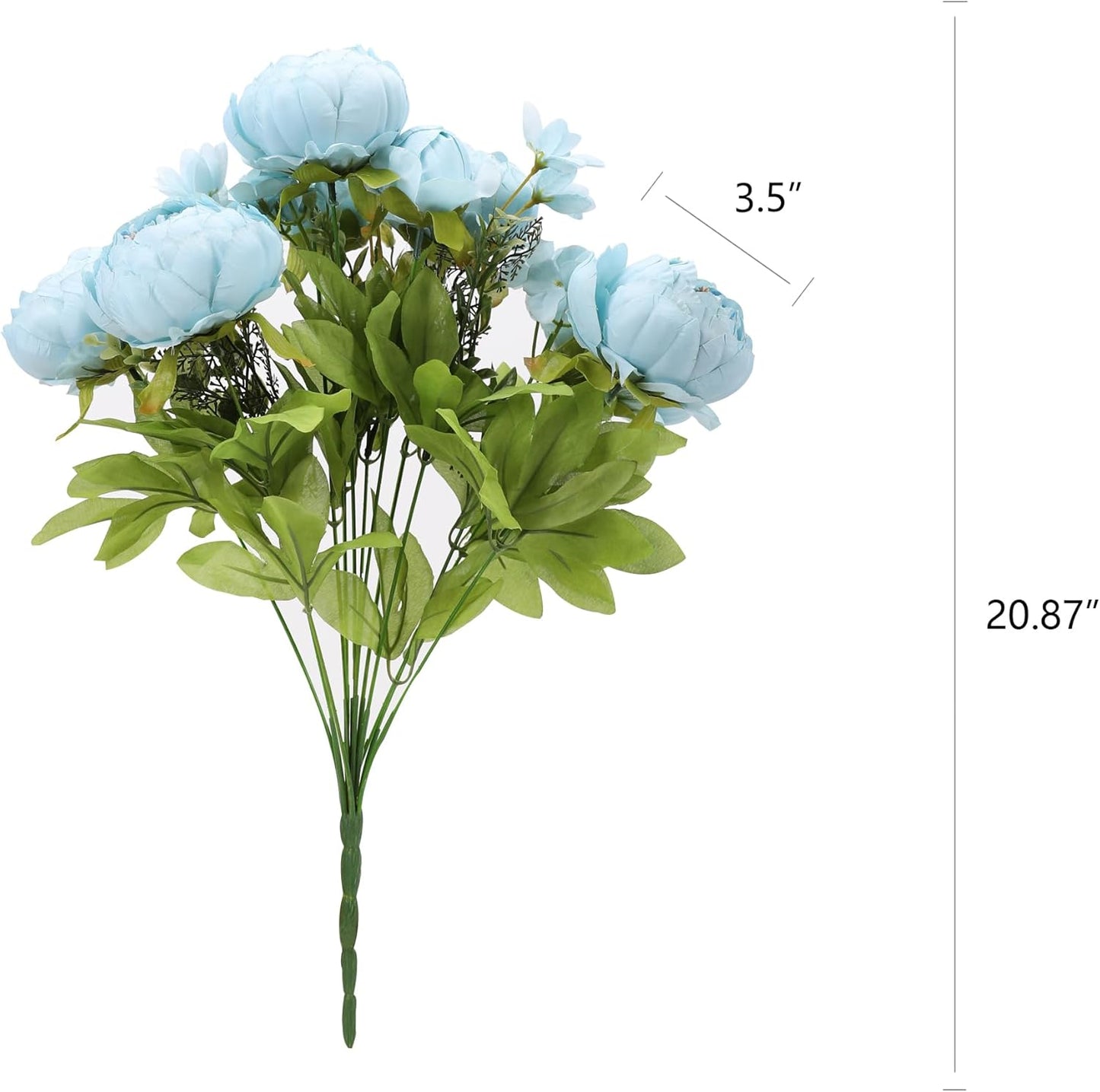 Duovlo Artificial Peony Silk Flowers Fake Flowers Vintage Wedding Home Decoration,Pack of 1 (Spring Blue)