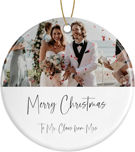 Personalized Christmas Ornaments, Custom Photo & Text 2025 Christmas Tree Ornament, Ideal for Xmas Decorations, Baby Showers, Weddings, Birthdays, Gifts for Mom, Dad, Kids, Pets, Friends
