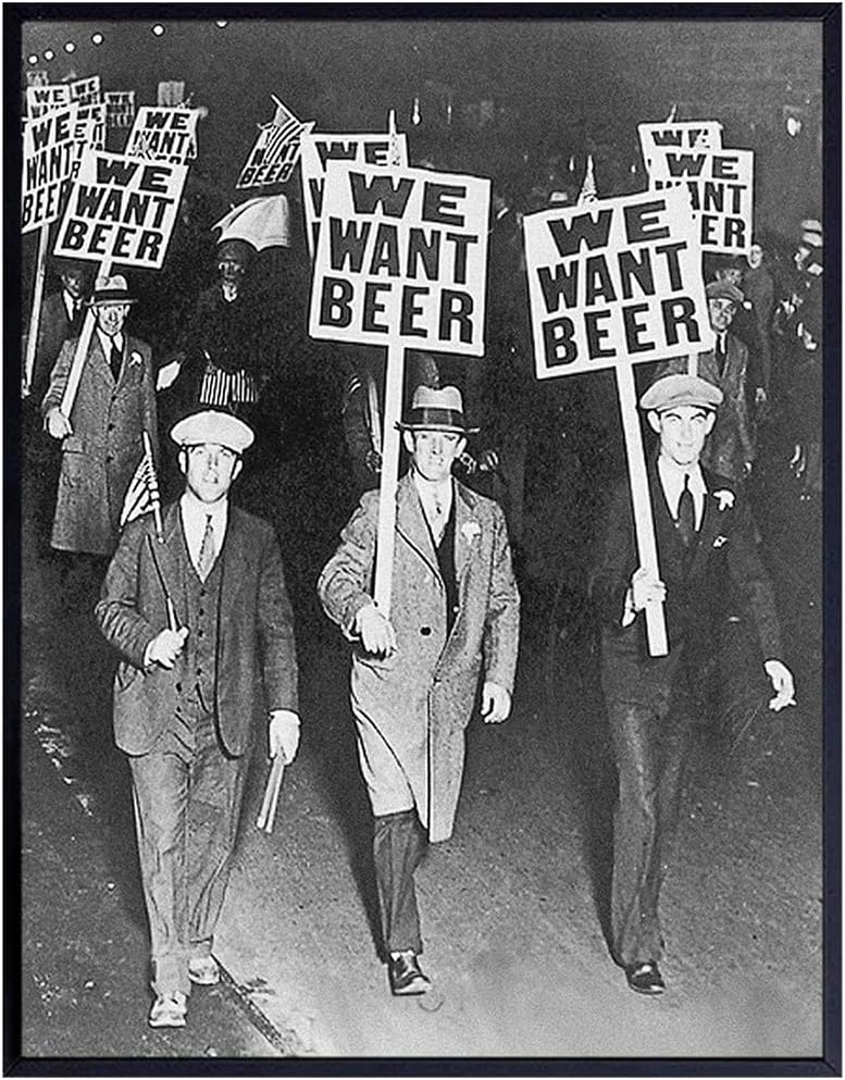 Vintage Prohibition Beer Poster LARGE 11x14 - Unique Wall Art Decor for Home, Bar, Cafe - Funny Saying Retro Art Print - Bar Room Decor - Vintage Decorations - Bar Art - Retro Decor - Funny Saying