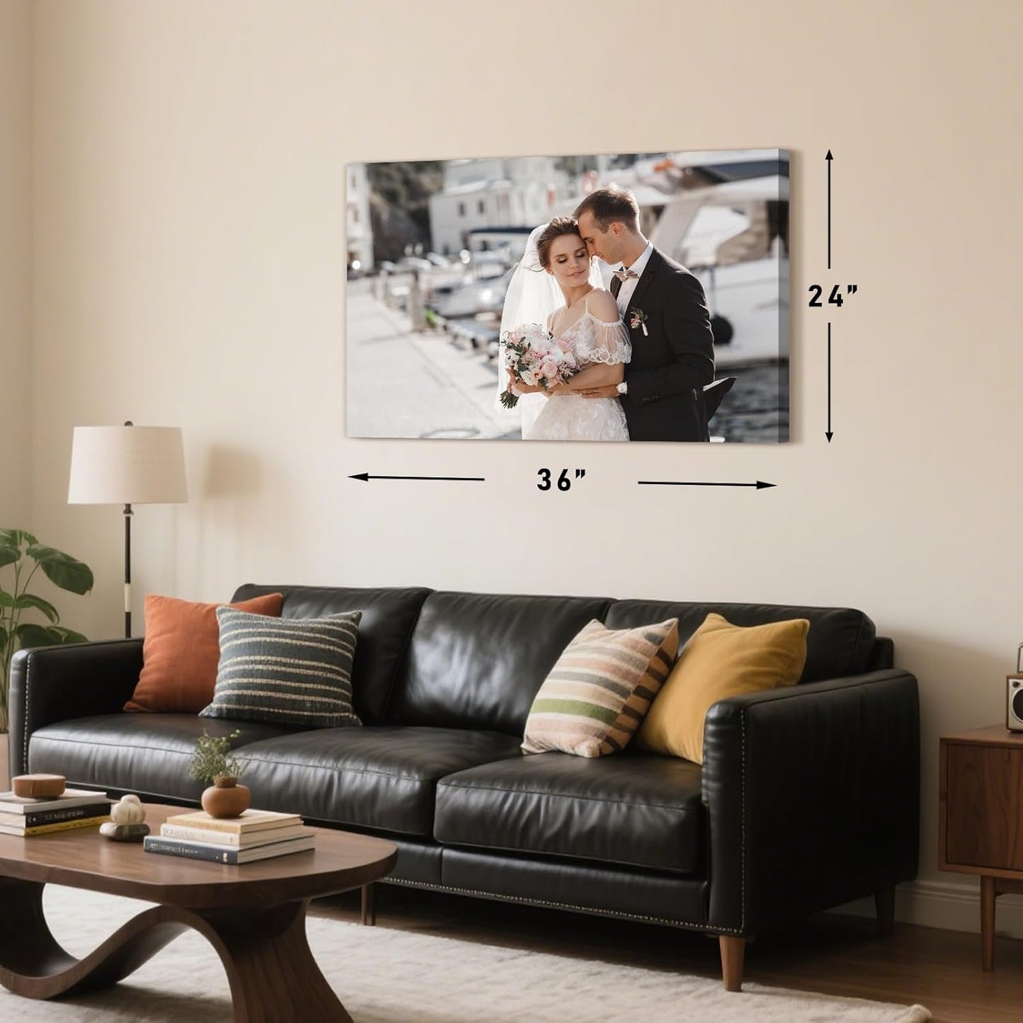 Personalized Custom Canvas Prints with Your Photos & Text, Customized Picture Print, Transform Own Images Into Framed Wall Art Digitally Printed Photo to Canvas, Keepsakes Gifts for Family 12x8’’