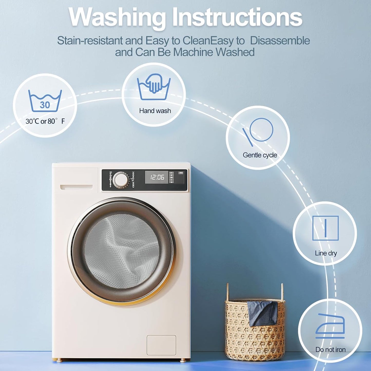 Large Backrest Cushion Covers Super Stretch Backrest Covers for 3 Cushion Couch Sofa, Couch Back Cushion Covers Featuring with Chenille Yarn (Softer Version, 3PC, Light Grey)