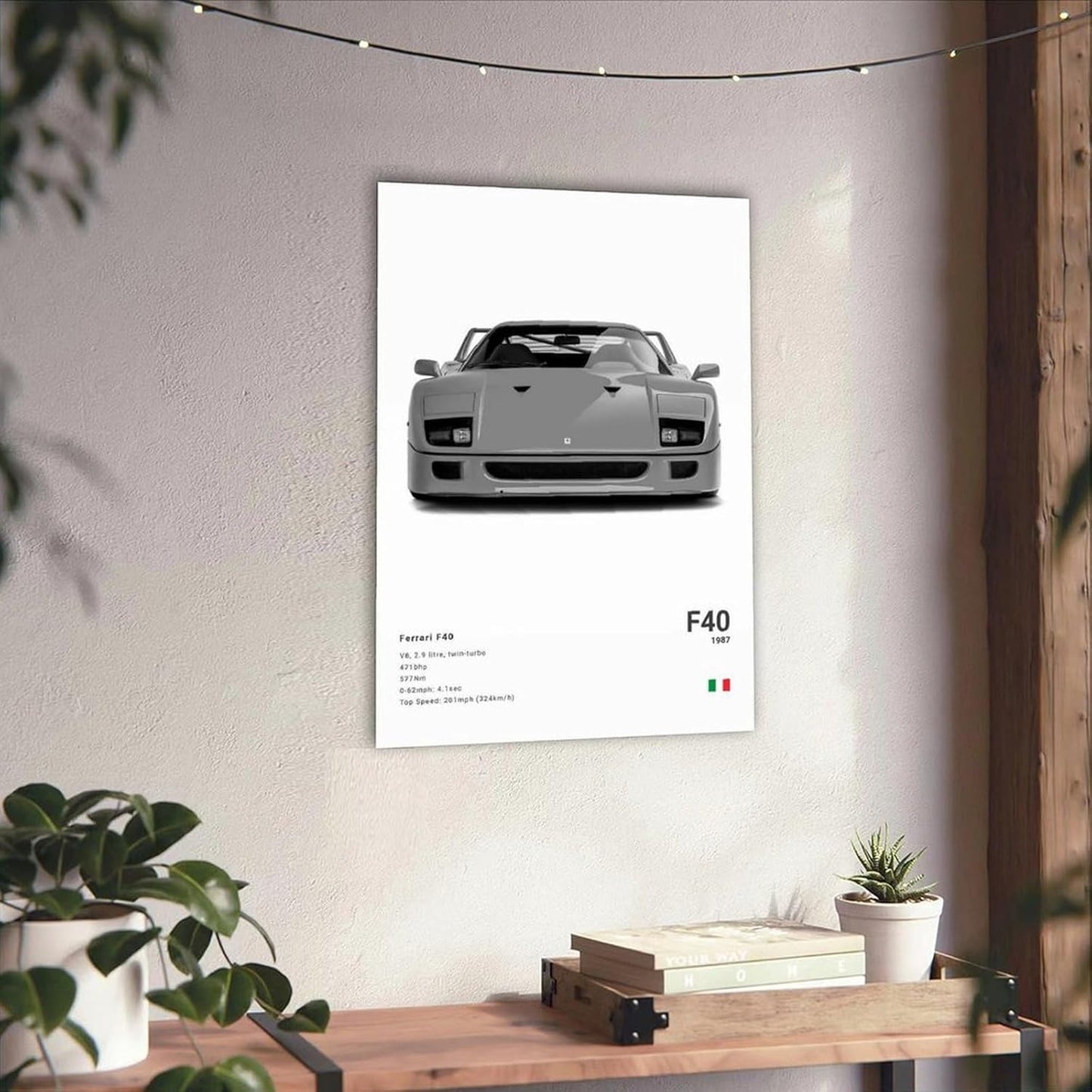 Farrari Car Posters For Walls Vintage Racing Car Canvas Prints For Home Decor Office Decor CUnframe-style 16x24inch(40x60cm)