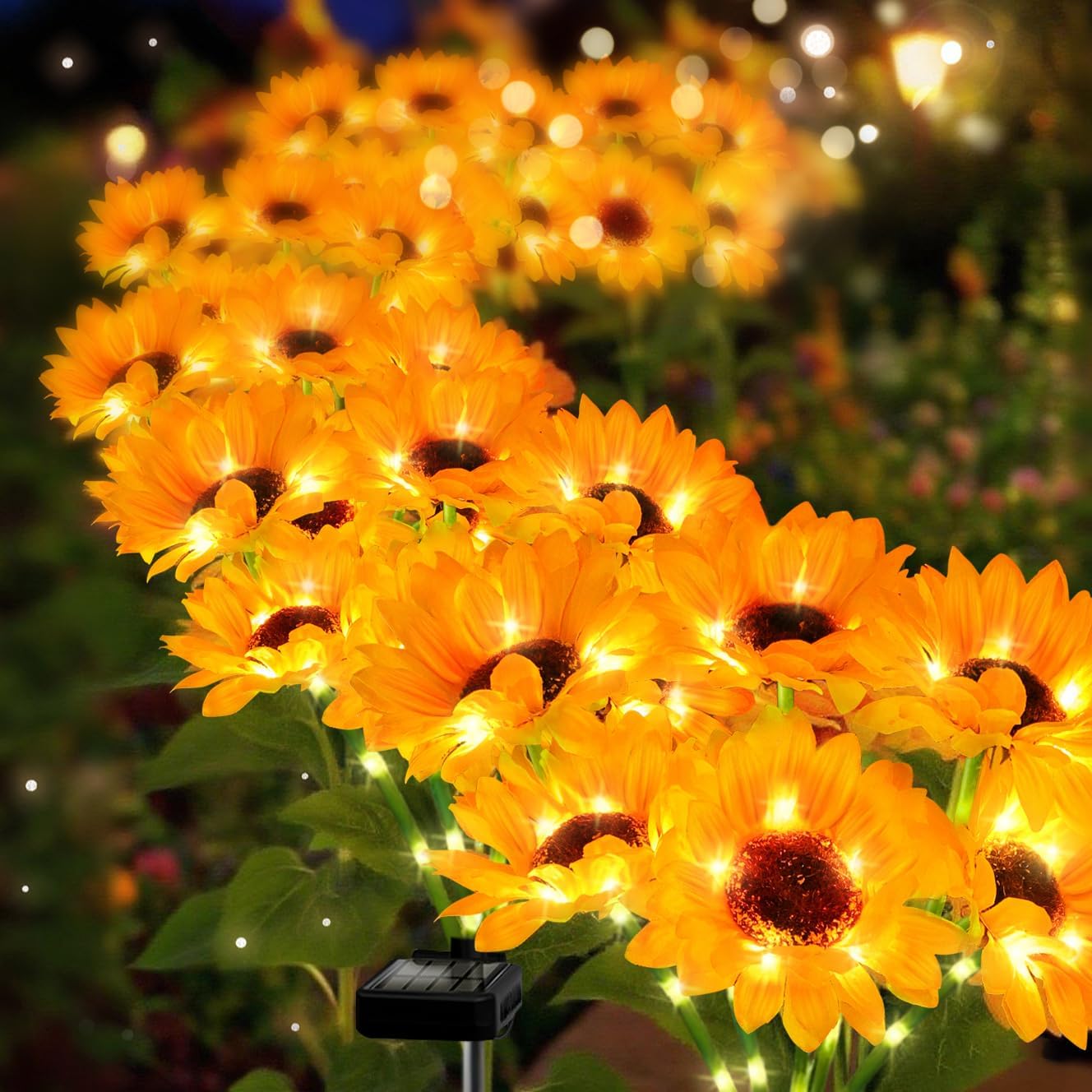 Solar Sunflower Lights 6 Pack with 36 Sunflower Solar Lights Outdoor Garden Decor Birthday Gift for Mom Women Grandma,Waterproof Solar Flower Garden Stake Lights for Yard Landscape Patio Lawn Pathway