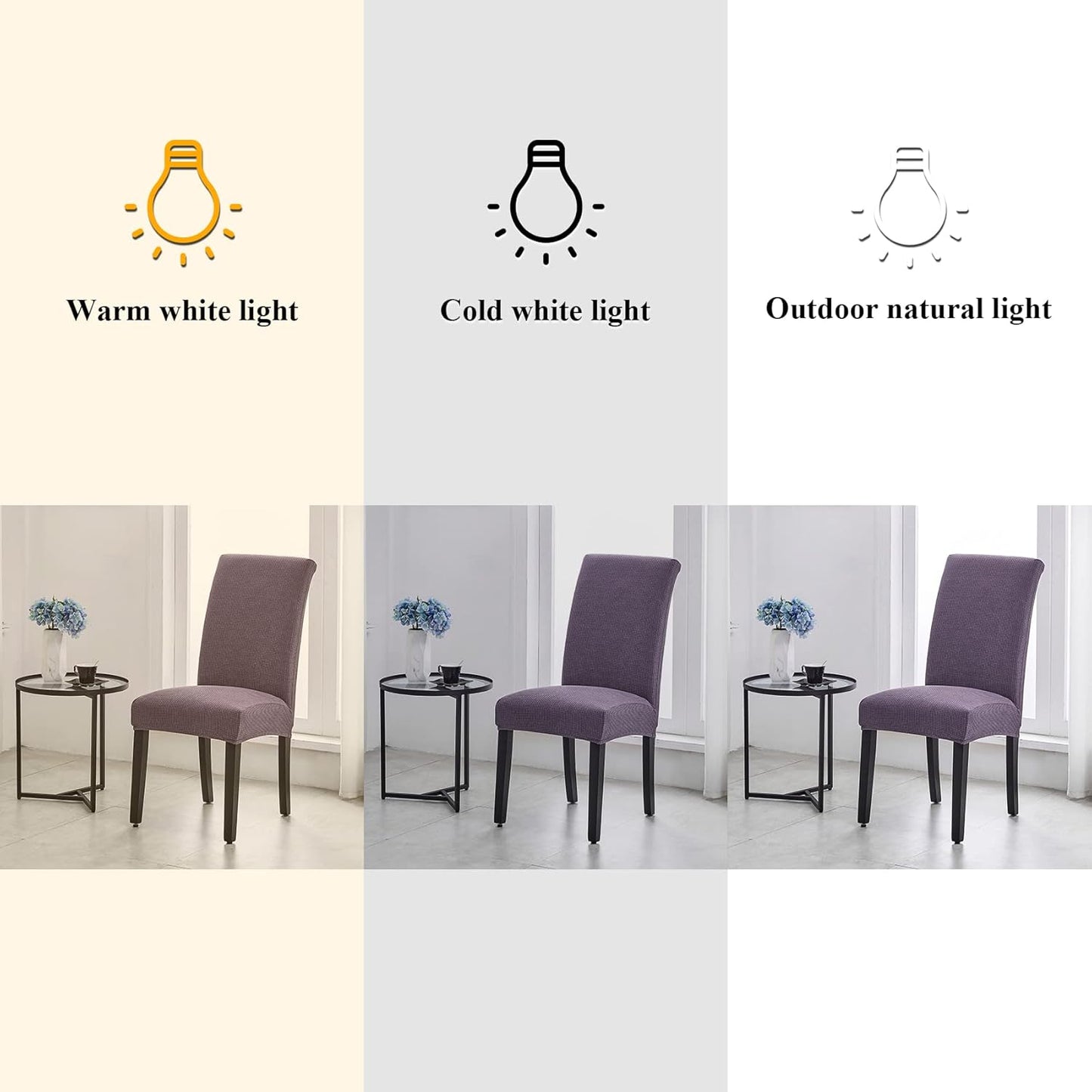 Joccun Chair Covers for Dining Room Set of 4,Dining Chair Slipcovers Stretch Dining Room Chair Covers Seat Protector,Washable Parsons Chair Cover for Home,Hotel(Grapeade,4 Pack)