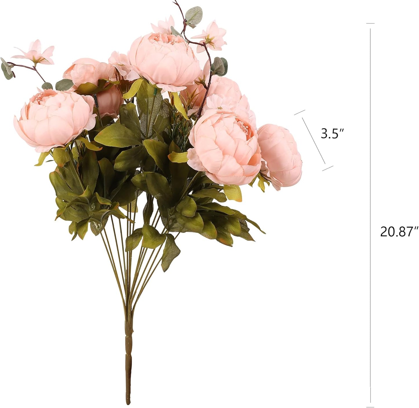 Duovlo Artificial Peony Silk Flowers Fake Flowers Vintage Wedding Home Decoration,Pack of 1 (New Pink)