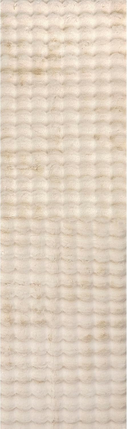 nuLOOM Jeni Checkered 2'6" x 6' Machine Washable Runner Rug for Living Room Bedroom Dining Room Entryway Hallway Kitchen, Beige