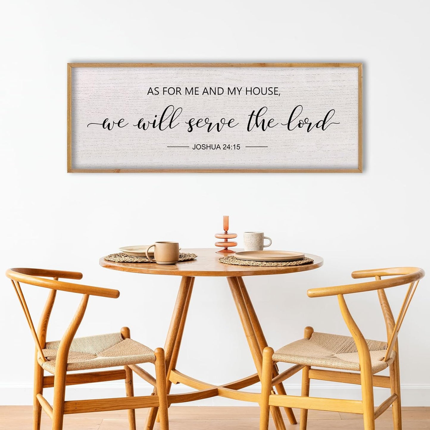LuZhiQiang As For Me And My House We Will Serve The Lord Wall Decor Sign 40"X15" Bible Verse Religious Scripture Wall Art (Wood)