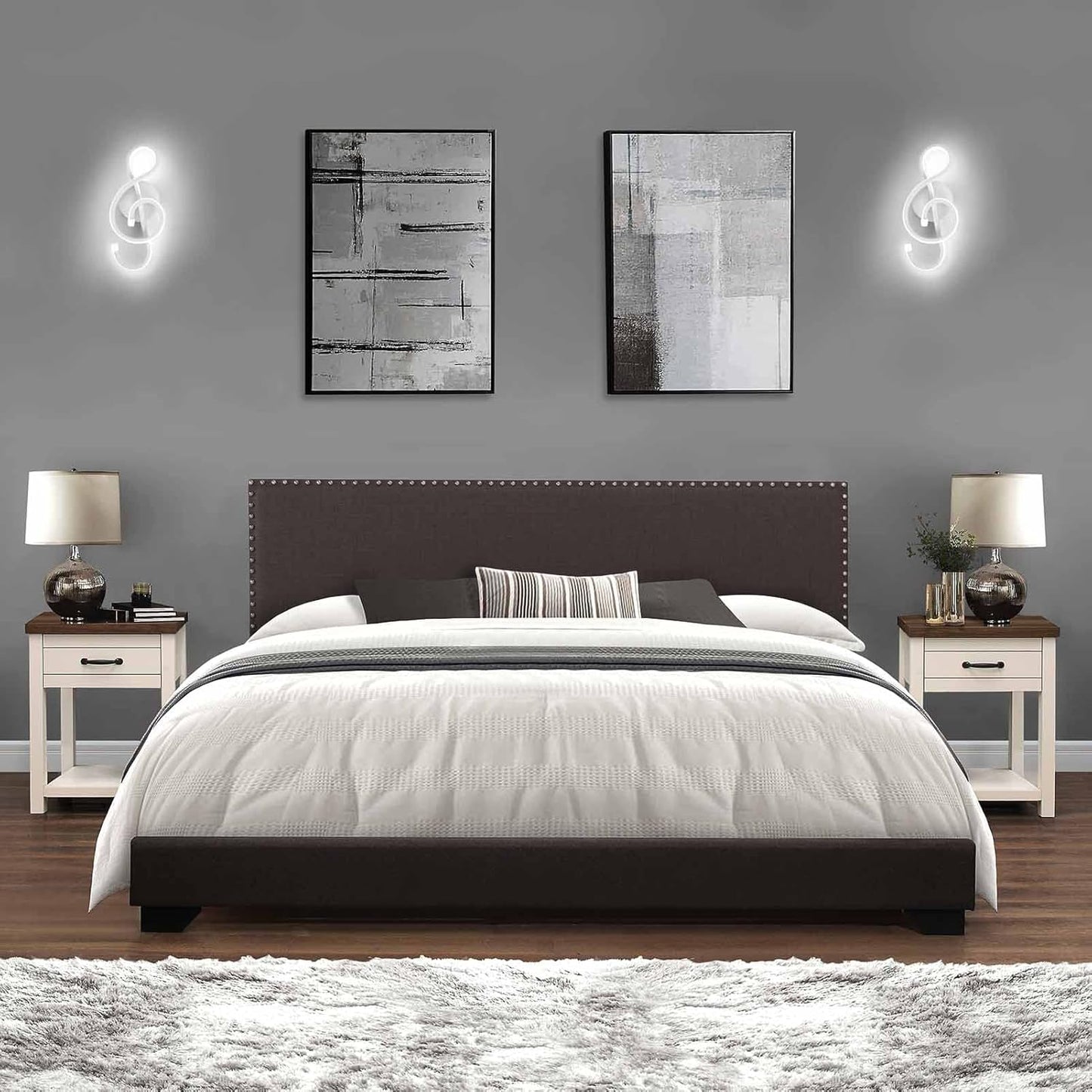 XEYOU 22W Modern Wall Sconce Lighting Indoor LED Creative Wall Light Fixture Music Symbol Art Decoration Wall Lamp for Living Room Bedroom Stair Corridor, White 6000K