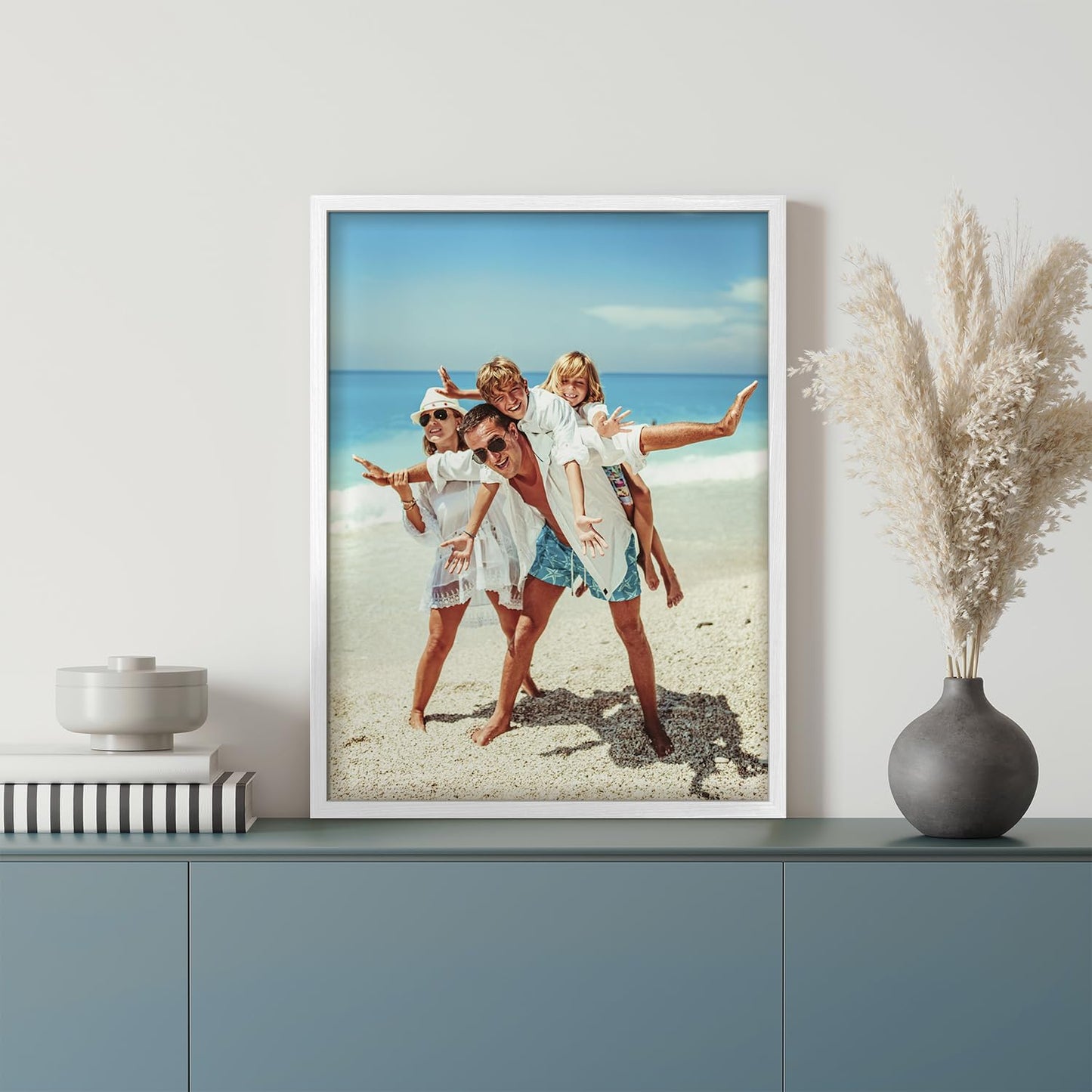 wall26 Custom Framed Poster Wall Art for Living Room, Bedroom Canvas Prints for Home Decoration Ready to Hang - 12"x16" White