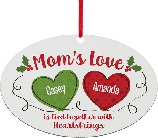 Let’s Make Memories Personalized Christmas Ornament - Any Title - 2024 Christmas Ornament - Wood - Oval - 2–6 Names - Heartstrings