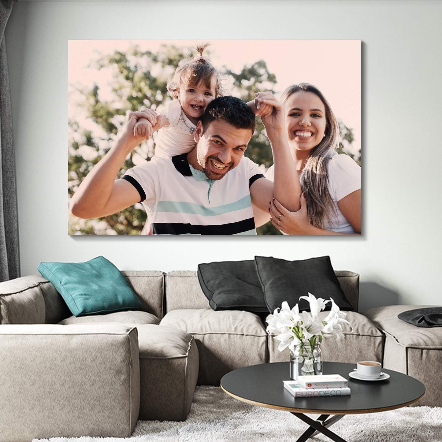 Laoife Custom Canvas Prints with Your Photos 32"x24", Canvas Photo Prints Custom, Personalized Canvas Wall Art for Office Home Bedroom Living Room Wall Decor, Gift for Father's Day Birthday Wedding