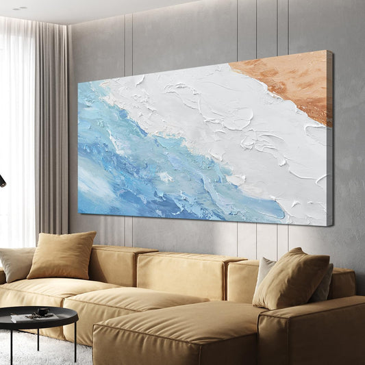 Canvas Wall Art Decor Abstract Canvas Art Wall Decor Wall Pictures for Living Room Modern Abstract Wall Art Prints White Blue Wall Art Decorations Artwork for Walls Bedroom Office Wall Art Decor 20" X 40"