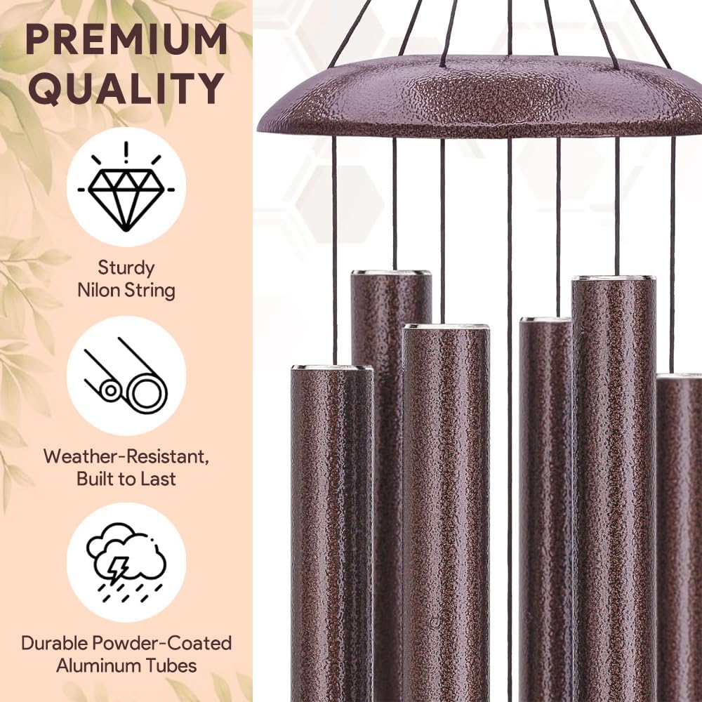Sympathy Wind Chimes, Personalized Wind Chime for Loss of Loved Mom/Dad/Lover, Colorful Hummingbird Memorial Wind Chimes, Commemorative Sympathy Gifts