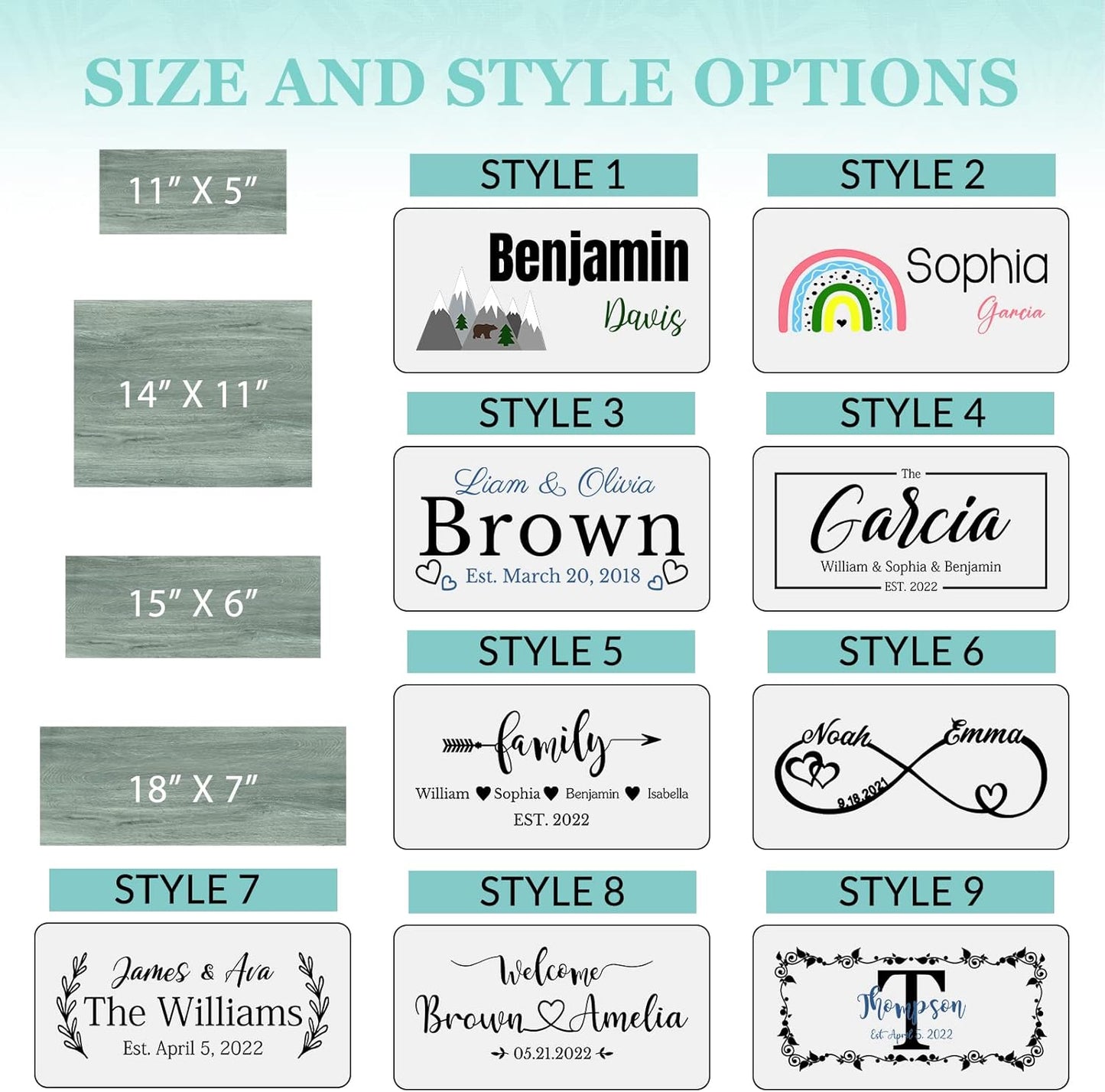 Custom Wood Sign Prsonalized Text Business Home Decor, Personalized Rustic Plaque Board Hanging Wooden Name Sign for Wall Art, Customized Signs Plank Decoration Gifts for Wedding Family Farmhouse Kitchen, Rectangle