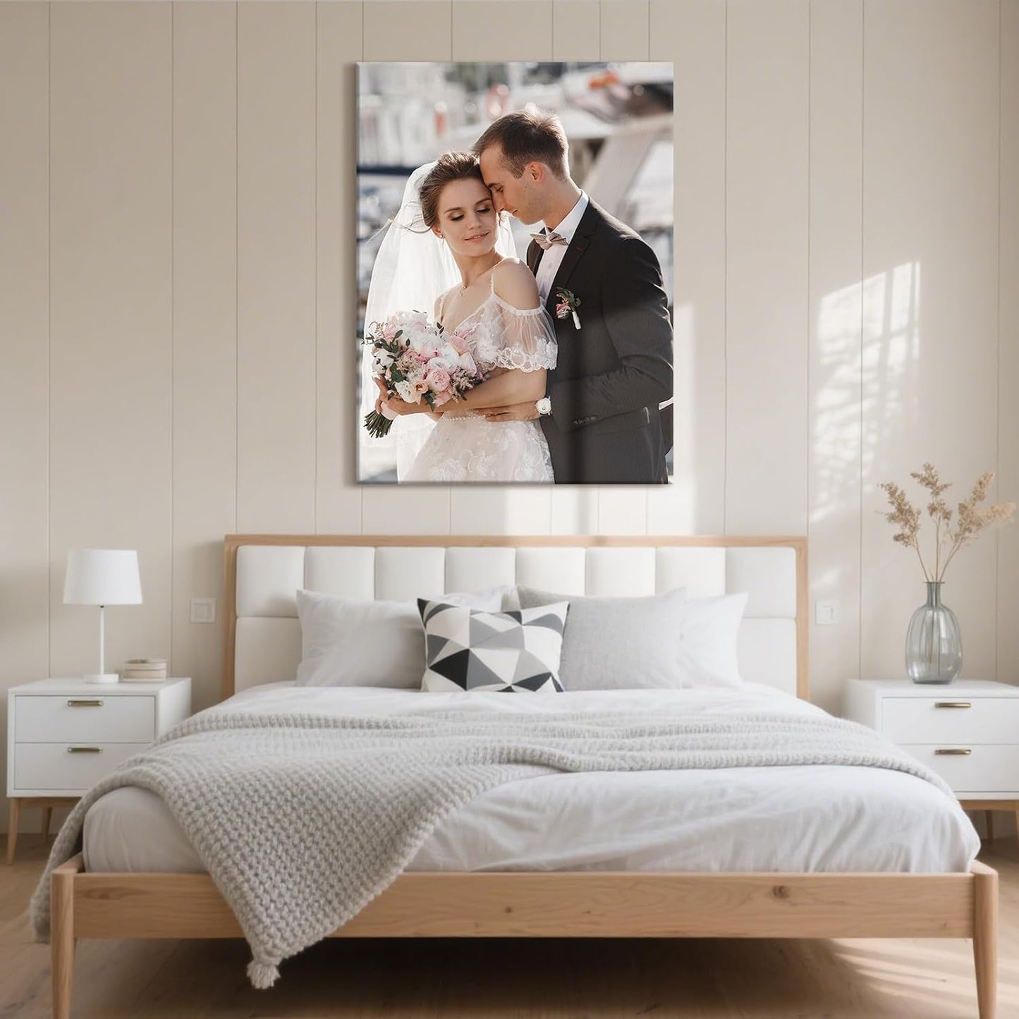 Personalized Custom Canvas Prints with Your Photos & Text, Customized Picture Print, Transform Own Images Into Framed Wall Art Digitally Printed Photo to Canvas, Keepsakes Gifts for Family 24x32’’