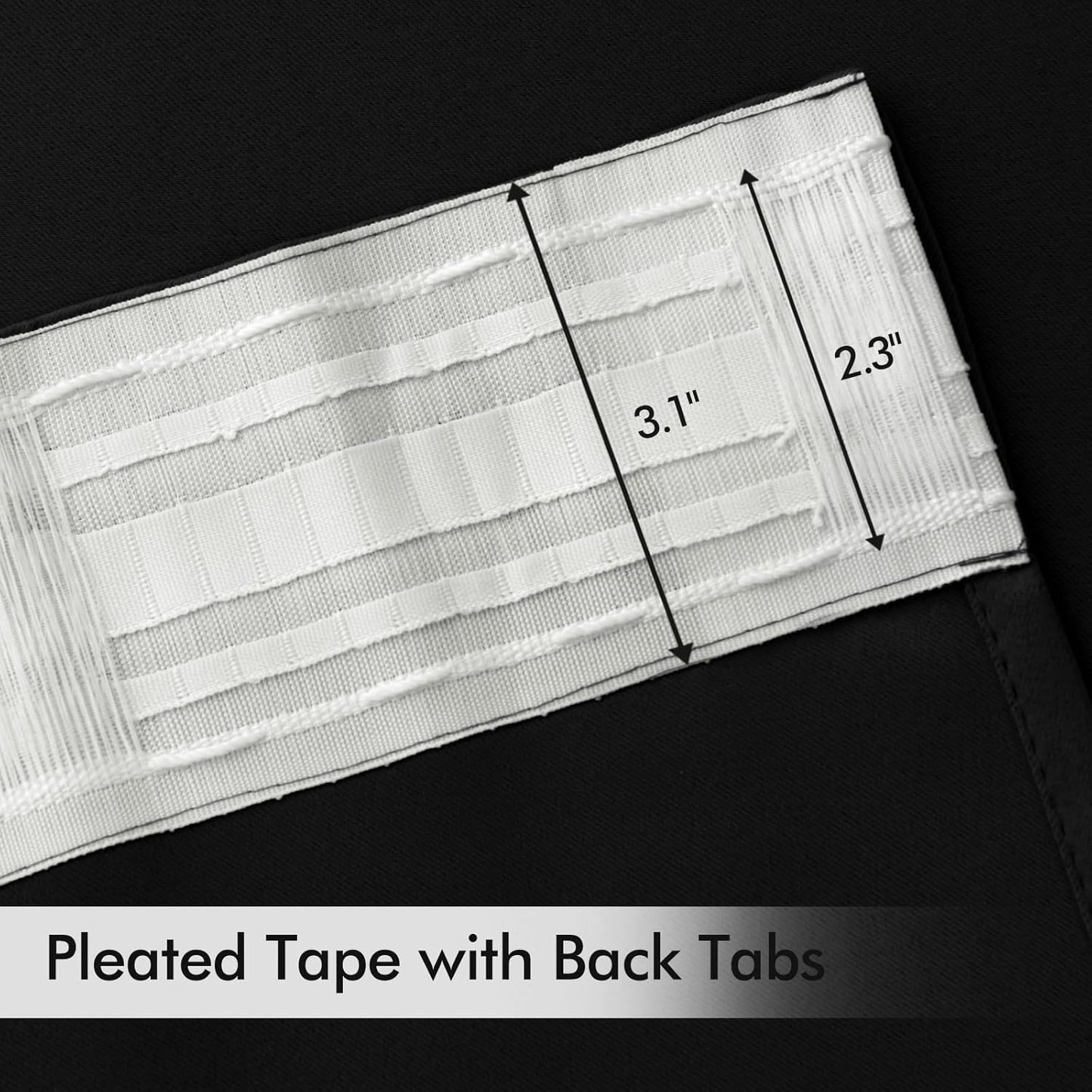 MIULEE Black Back Tab Blackout Curtains 84 Inch Length 2 Panels Set for Living Room Bedroom, Halloween Rod Pocket/Pinch Pleat Thermal Insulated Room Darkening Pleated Light Blocking Drapes, W66 x L84