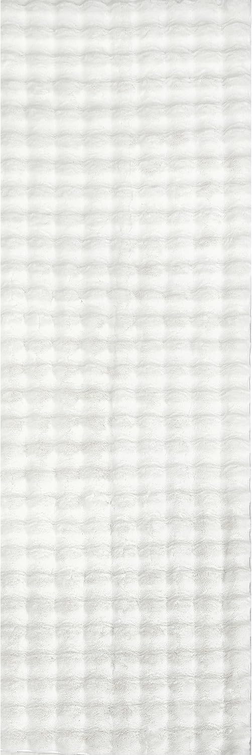 nuLOOM 2' x 8' Cozy Plush SuperiorWash Area Rug, Machine Washable, Non-Slip, Soft Fluffy Shag Carpet for Living Room Bedroom Kids Room Nursery Home Decor, Jeni White
