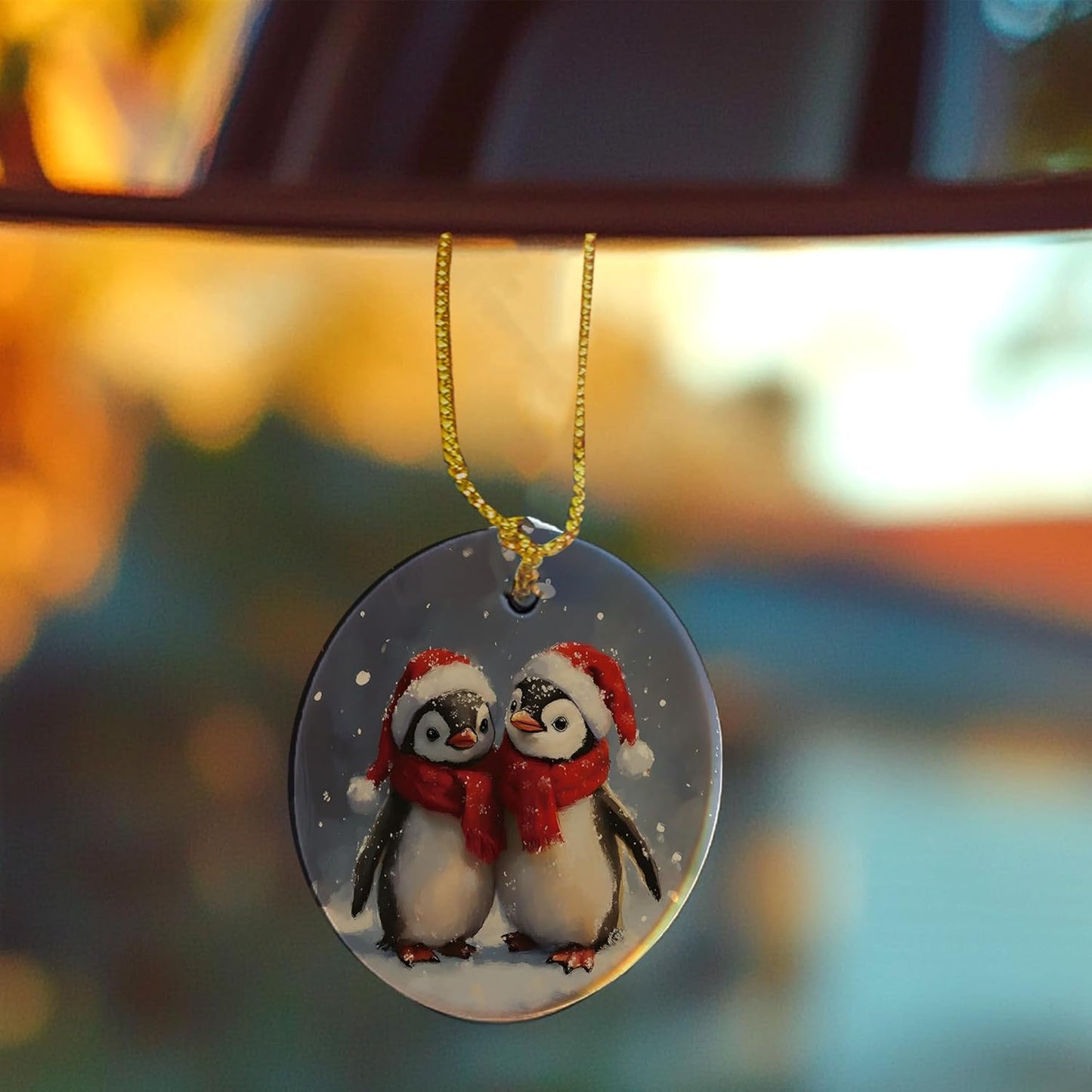 Penguin Christmas Ceramic Ornament Gifts, Winter Christmas Penguins Decorative Hanging Ornaments for Xmas Tree Holiday Party Decoration, Winter Penguin Xmas Tree Decorations