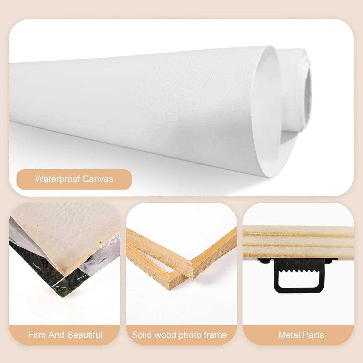 WayToLight Custom Canvas Prints with Your Photos Framed Personalized Picture Canvas Prints Wall Art Ideal for Home Decor Christmas Family Gifts (16" x 20")